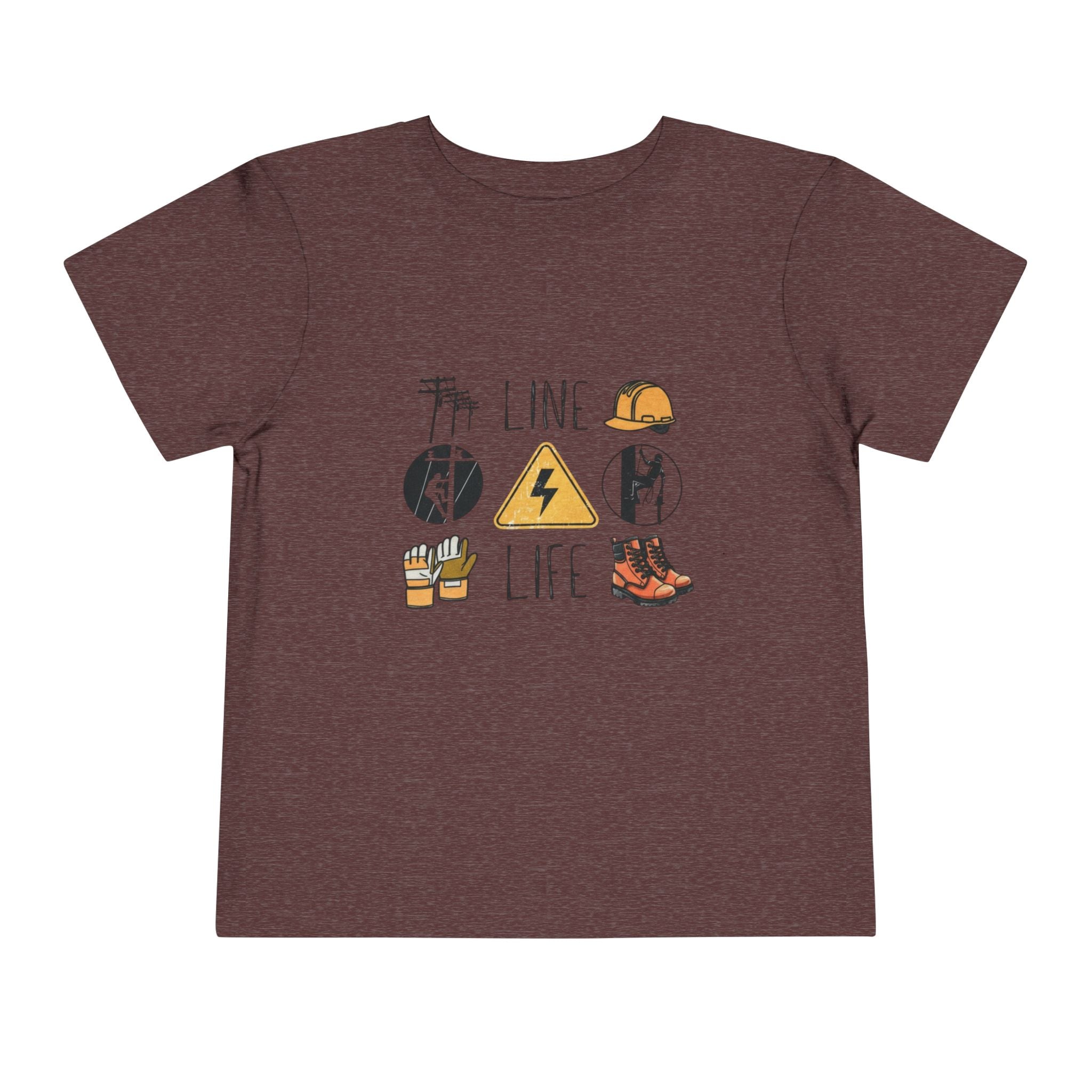 Toddler Line Life Tee, Kids Safety Shirt, Construction Theme, Funny Work Tee, Unique Gift for Boys, Personalized Toddler Apparel