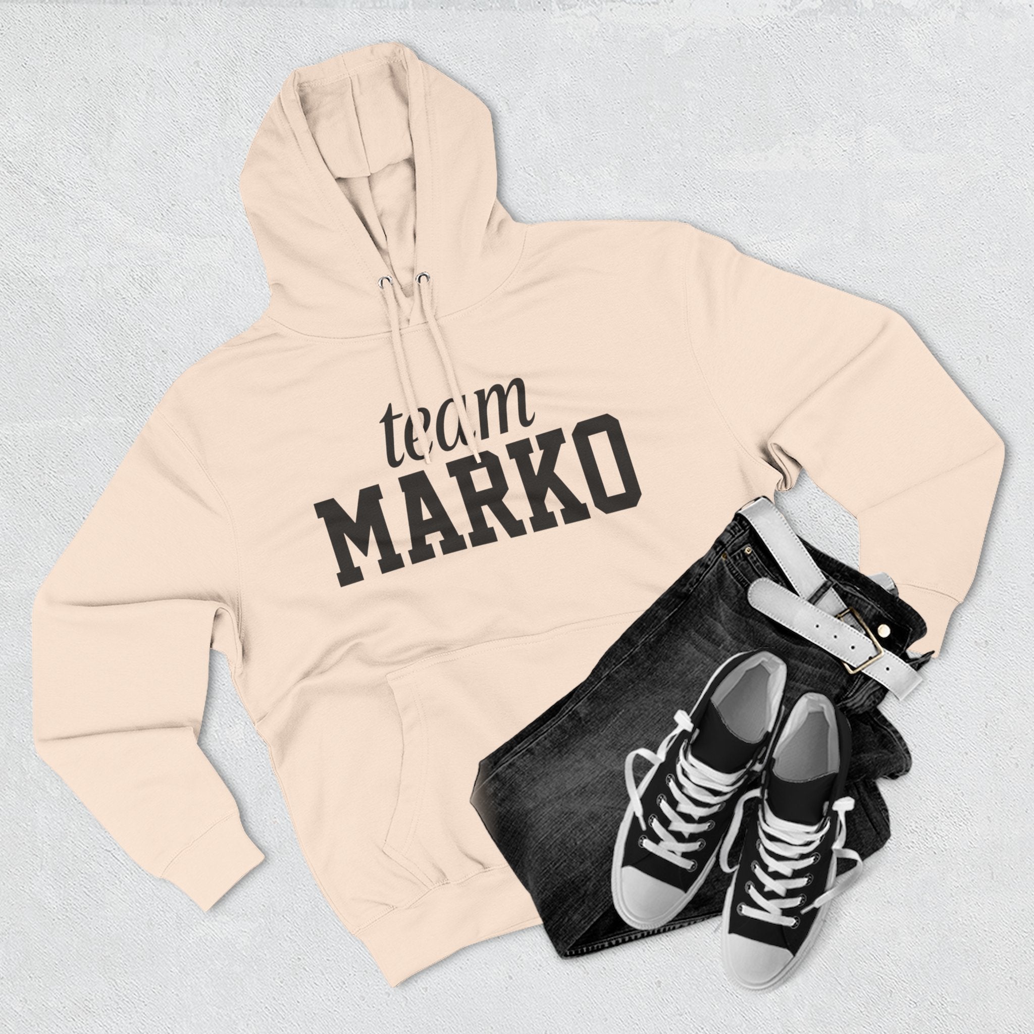 Team Marko Hoodie, Personalized Fleece Sweatshirt, Gift for Sports Fans, Casual Wear, Gym Outfit, Custom Hoodie