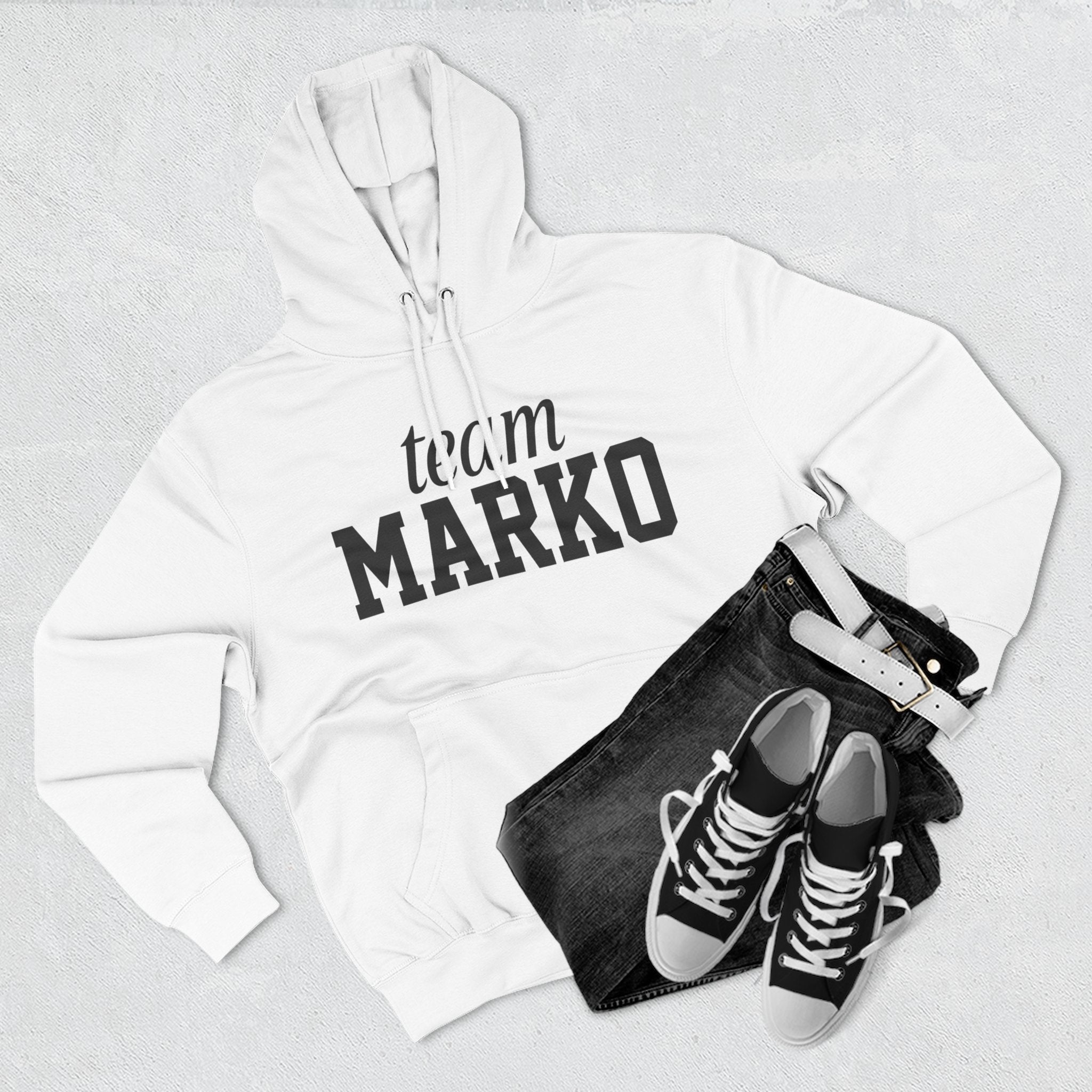 Team Marko Hoodie, Personalized Fleece Sweatshirt, Gift for Sports Fans, Casual Wear, Gym Outfit, Custom Hoodie