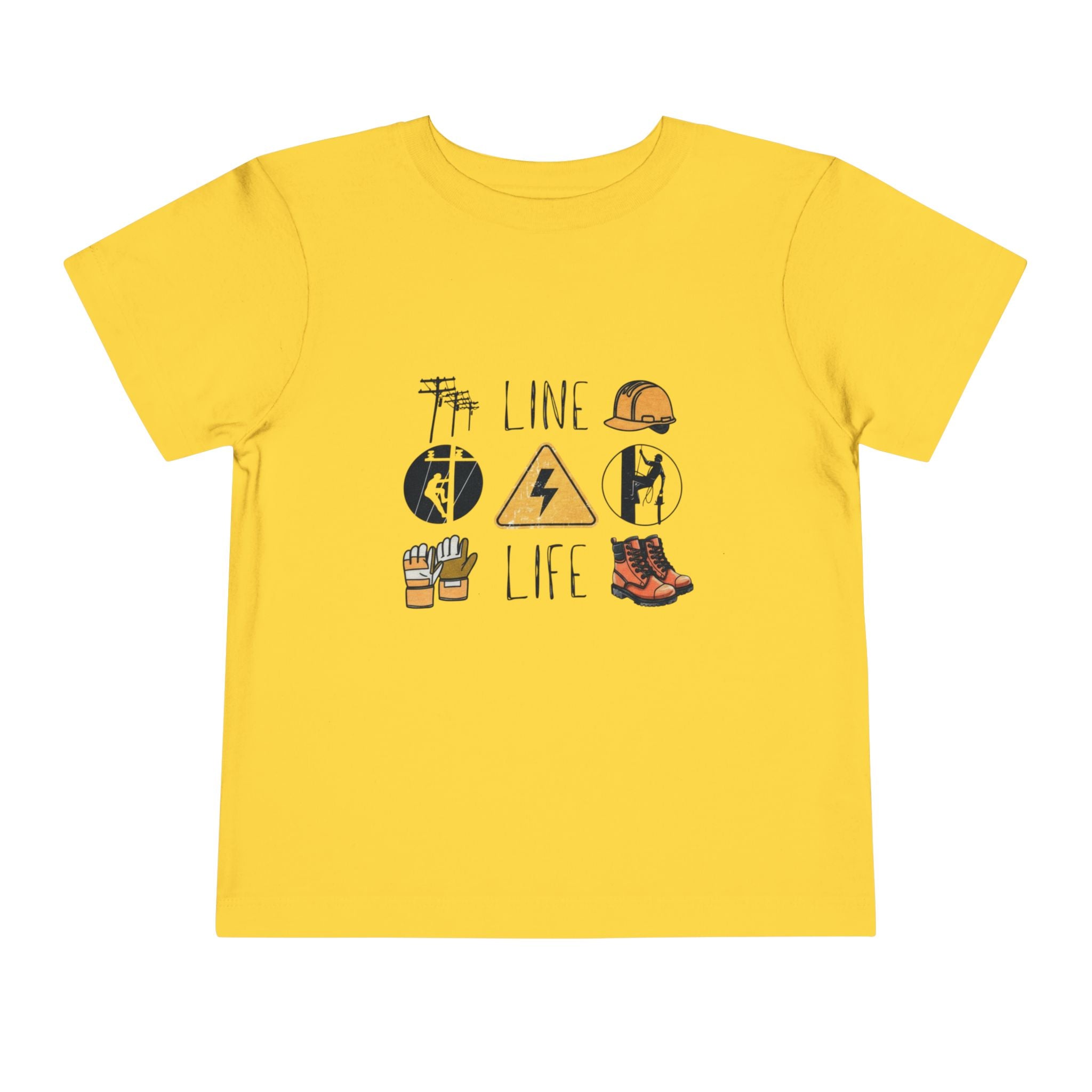 Toddler Line Life Tee, Kids Safety Shirt, Construction Theme, Funny Work Tee, Unique Gift for Boys, Personalized Toddler Apparel