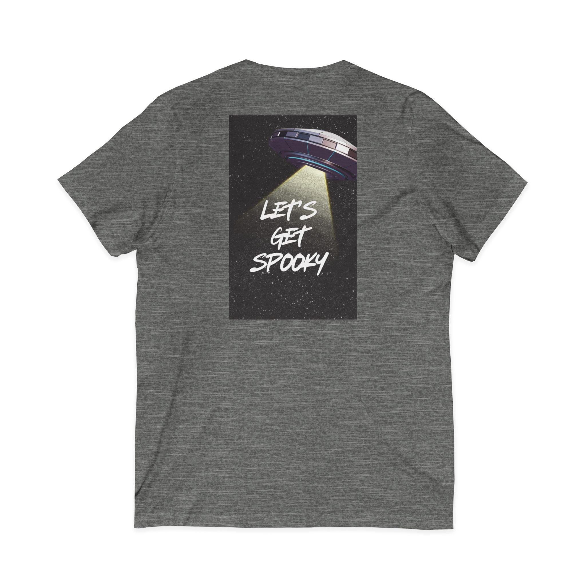 Interstellar V-Neck Tee, Unisex Graphic Tee, Spooky UFO Shirt, Space Lover Gift, Halloween T-Shirt