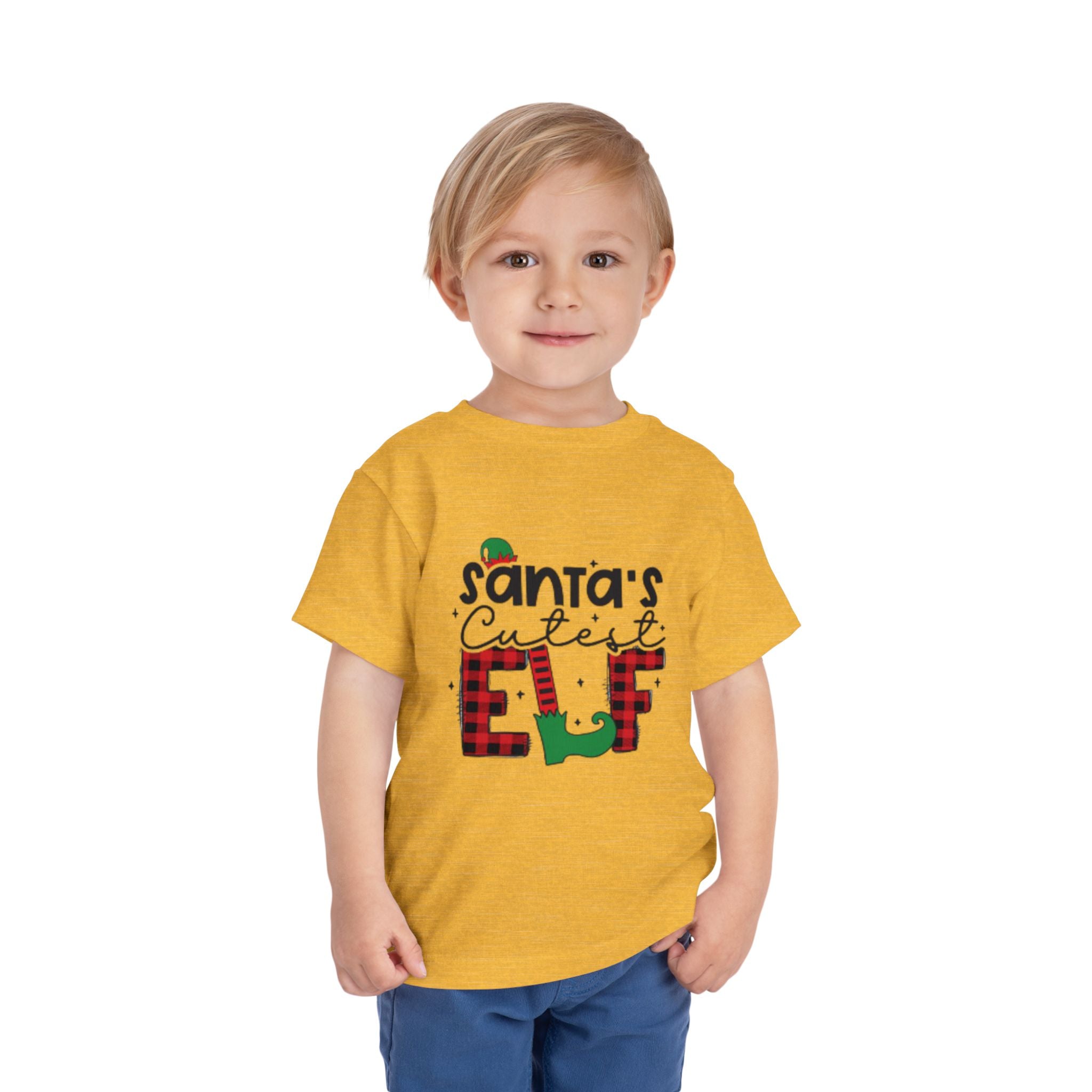 Santa's Cutest Elf Toddler Tee, Holiday Shirt, Christmas Clothing, Kids Apparel, Festive Gift, Elf T-Shirt