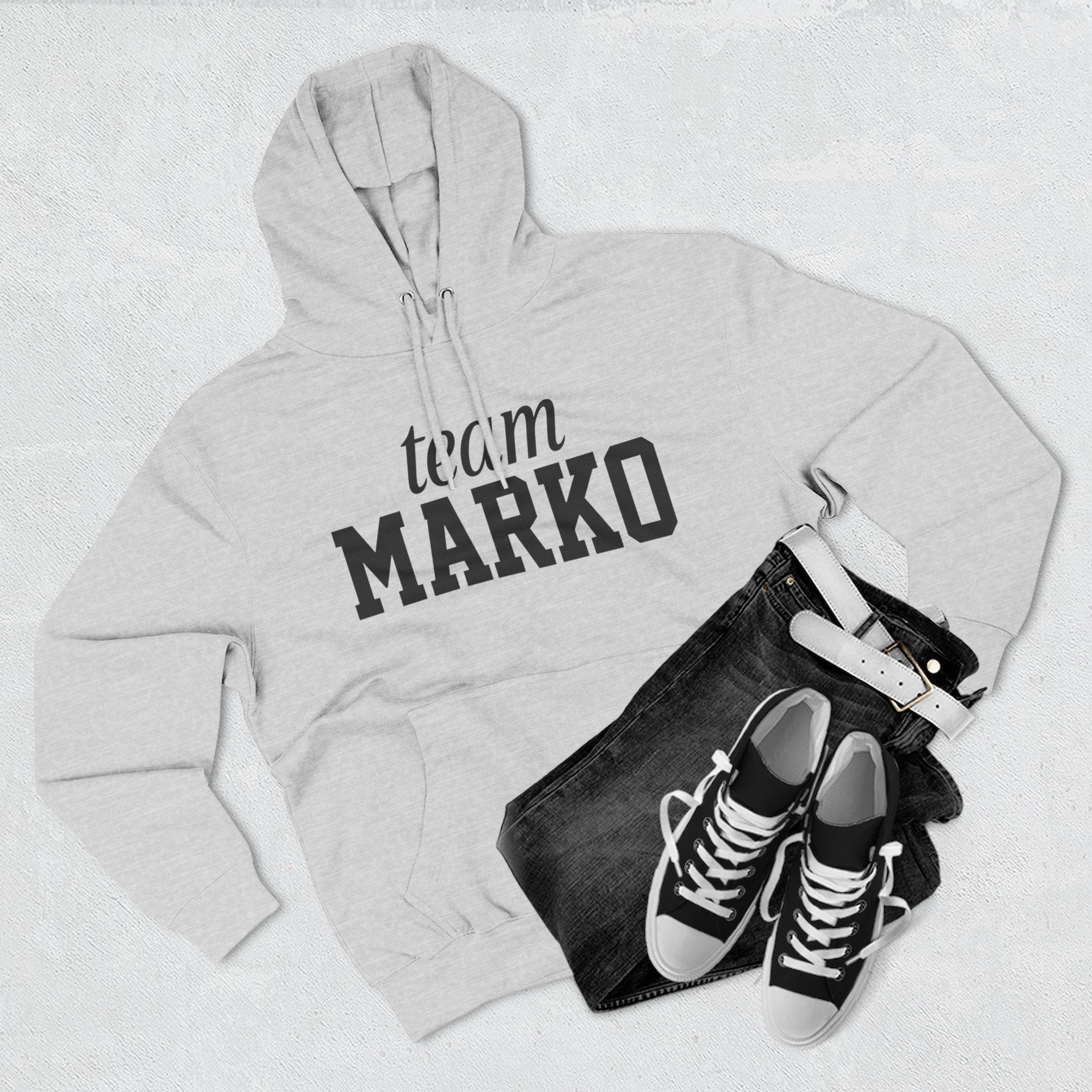 Team Marko Hoodie, Personalized Fleece Sweatshirt, Gift for Sports Fans, Casual Wear, Gym Outfit, Custom Hoodie