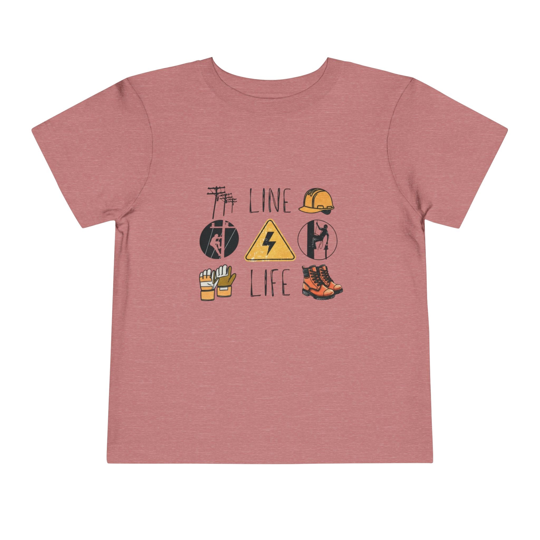 Toddler Line Life Tee, Kids Safety Shirt, Construction Theme, Funny Work Tee, Unique Gift for Boys, Personalized Toddler Apparel