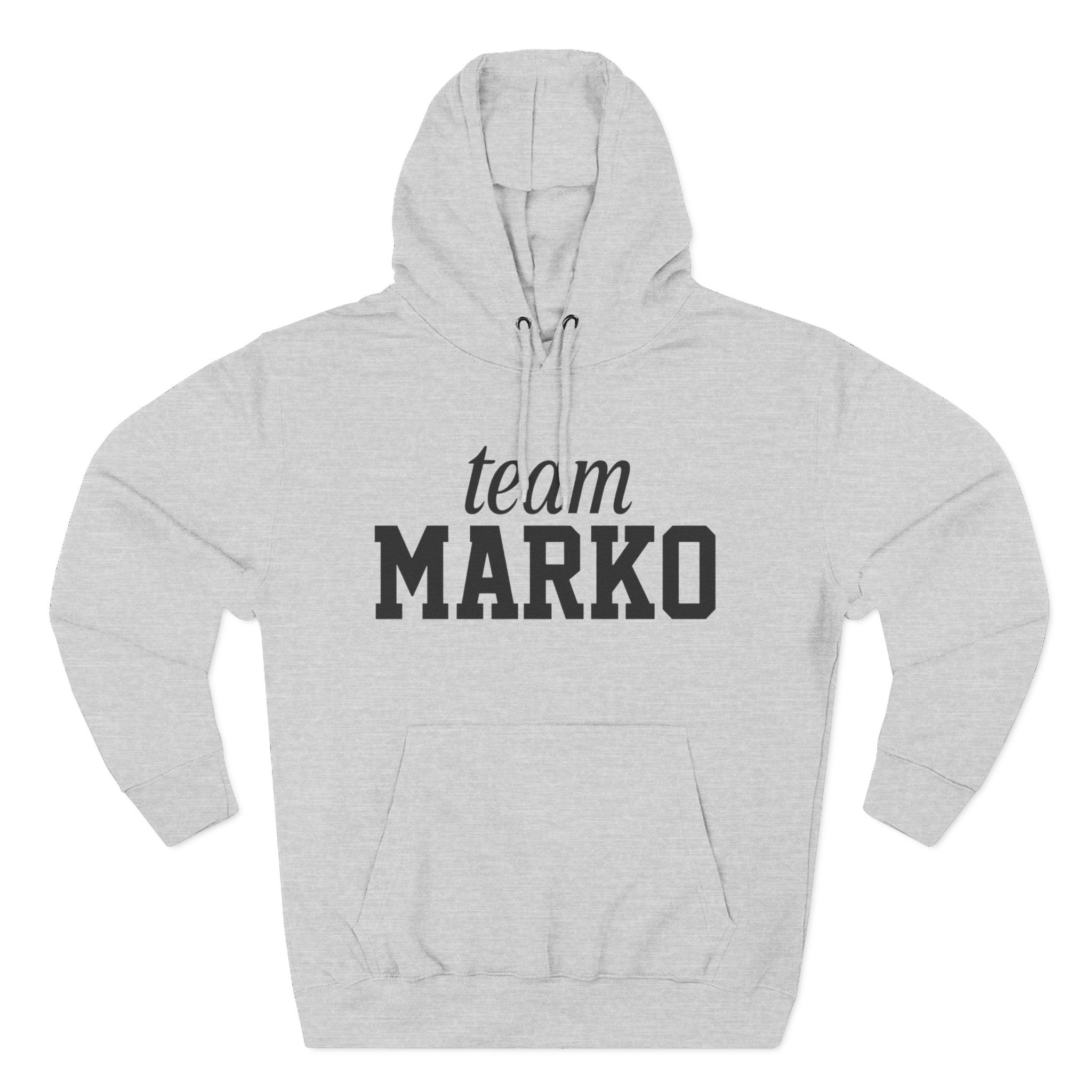 Team Marko Hoodie, Personalized Fleece Sweatshirt, Gift for Sports Fans, Casual Wear, Gym Outfit, Custom Hoodie