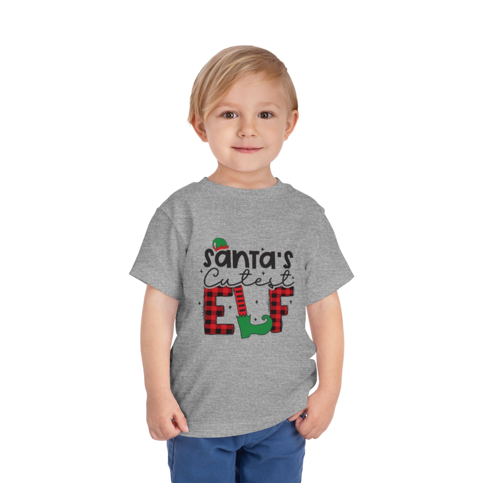 Santa's Cutest Elf Toddler Tee, Holiday Shirt, Christmas Clothing, Kids Apparel, Festive Gift, Elf T-Shirt
