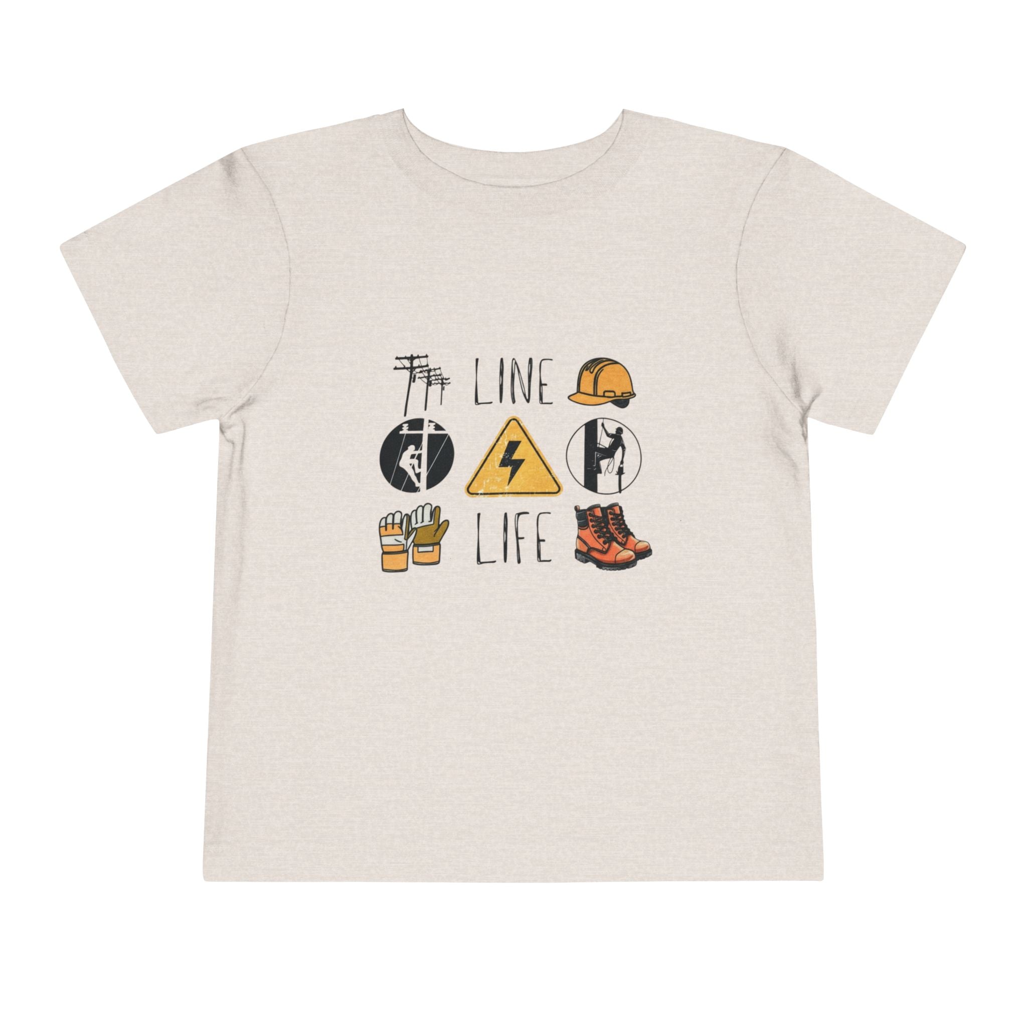 Toddler Line Life Tee, Kids Safety Shirt, Construction Theme, Funny Work Tee, Unique Gift for Boys, Personalized Toddler Apparel