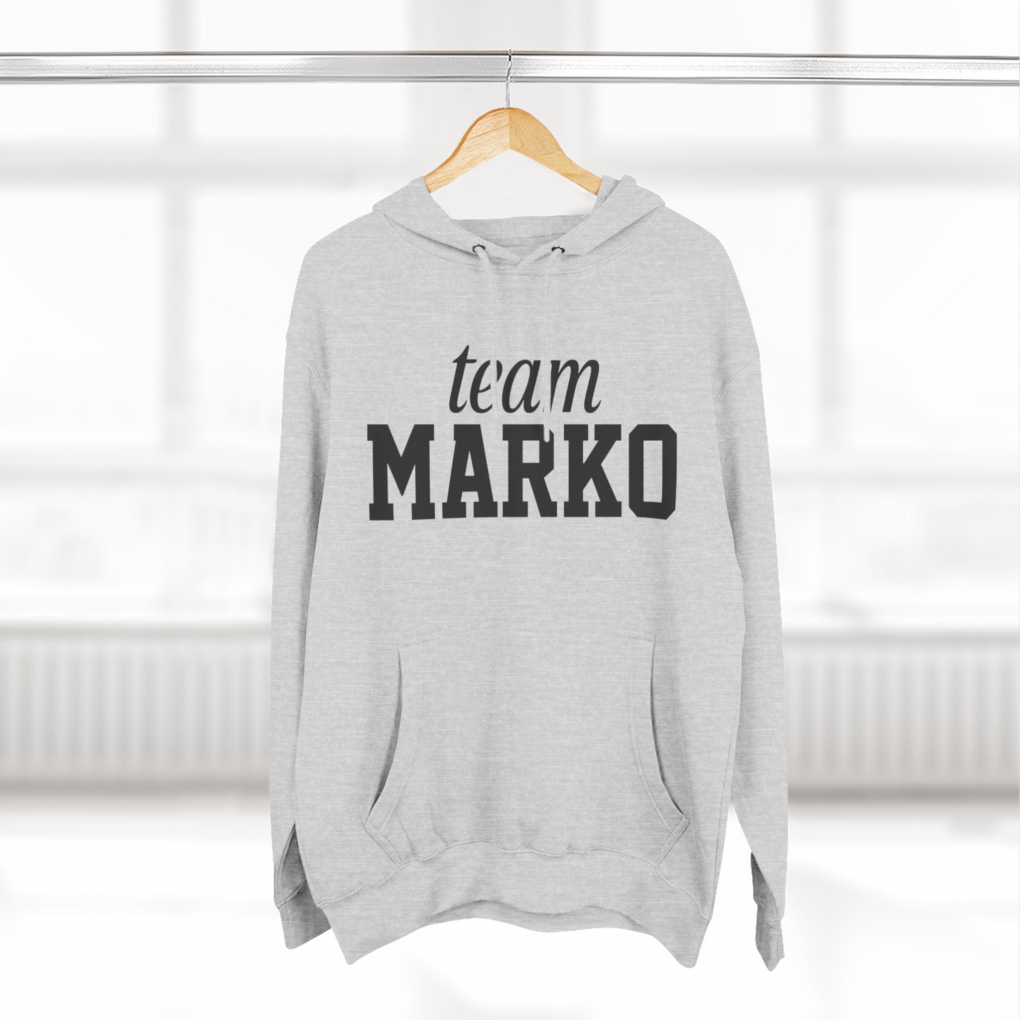 Team Marko Hoodie, Personalized Fleece Sweatshirt, Gift for Sports Fans, Casual Wear, Gym Outfit, Custom Hoodie