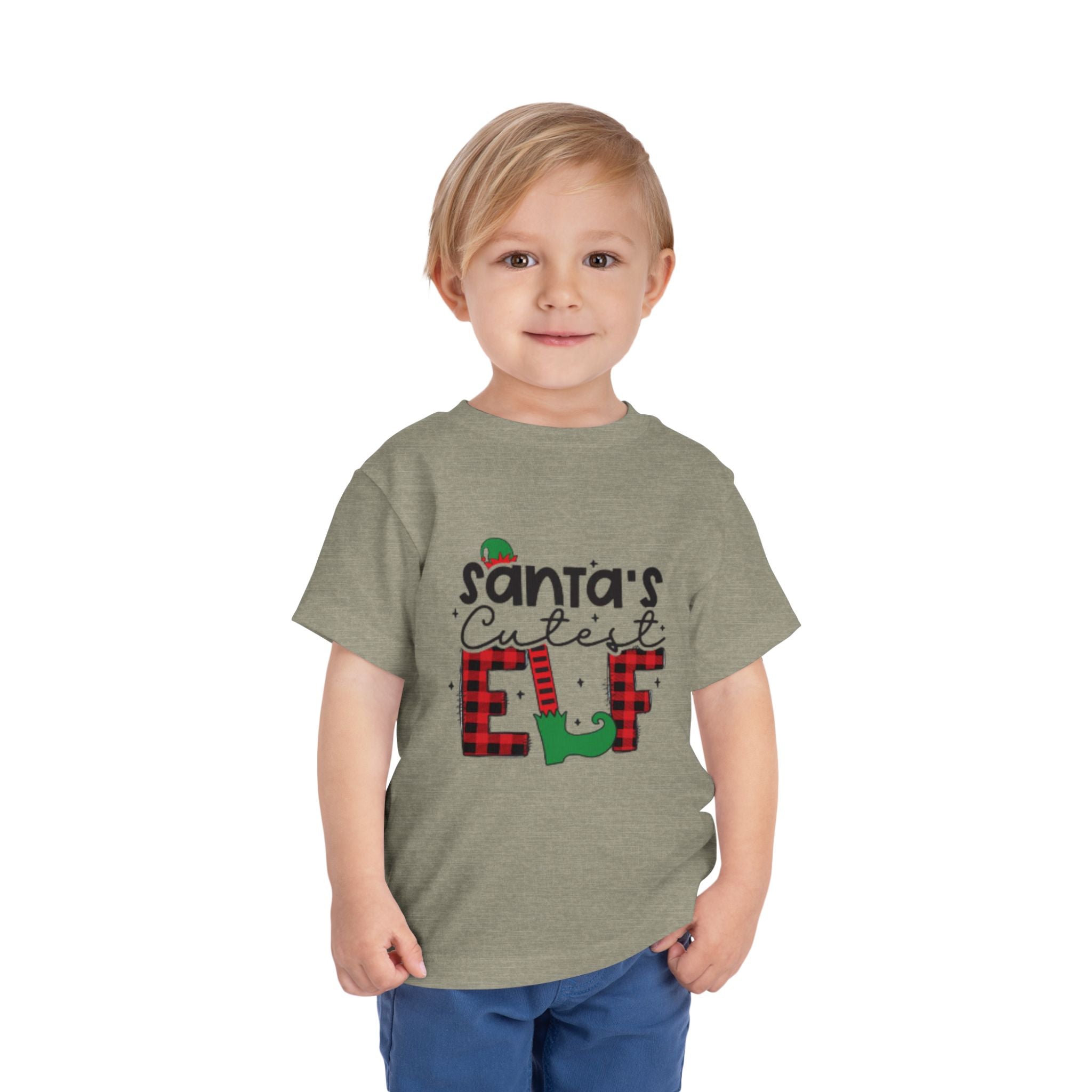 Santa's Cutest Elf Toddler Tee, Holiday Shirt, Christmas Clothing, Kids Apparel, Festive Gift, Elf T-Shirt
