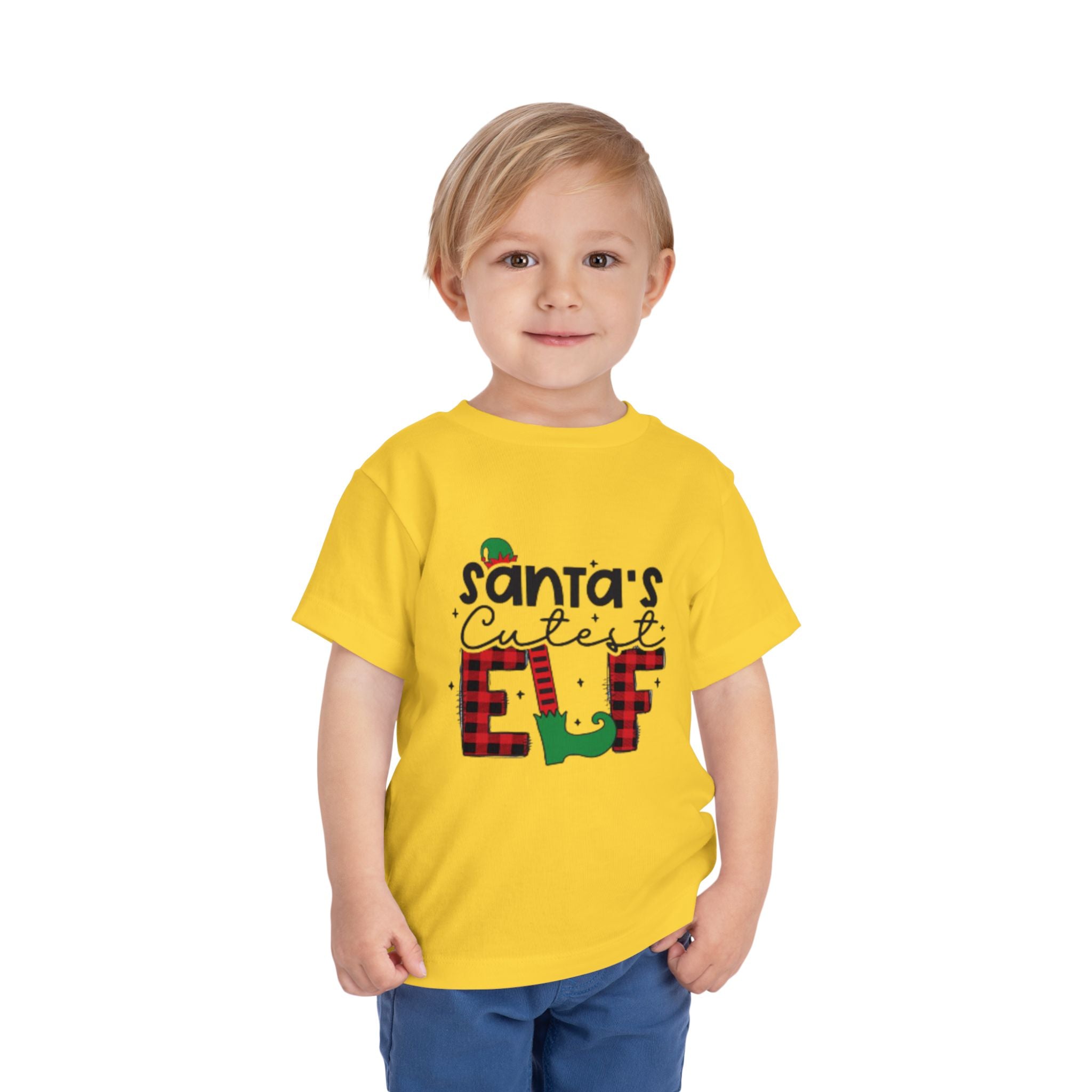 Santa's Cutest Elf Toddler Tee, Holiday Shirt, Christmas Clothing, Kids Apparel, Festive Gift, Elf T-Shirt