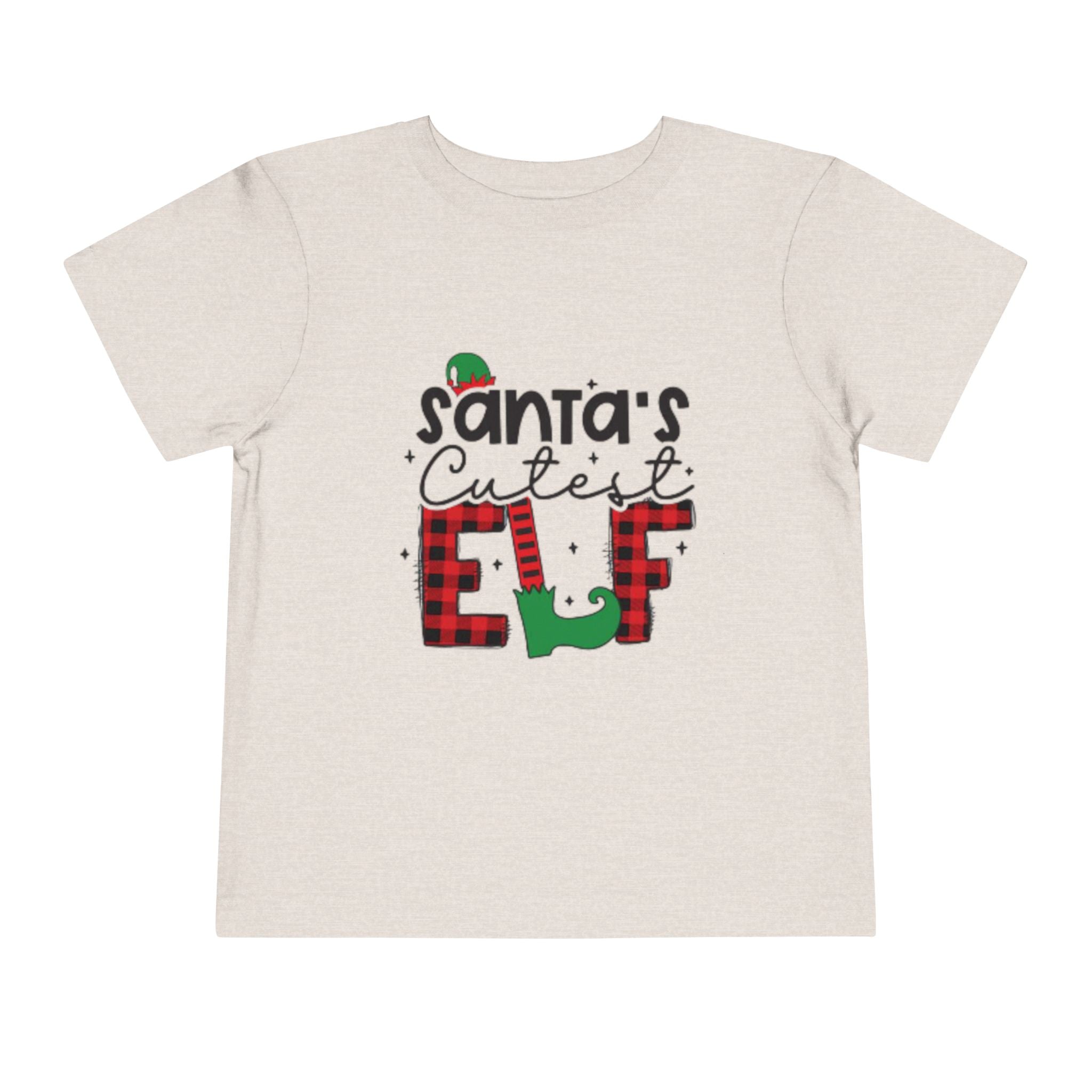 Santa's Cutest Elf Toddler Tee, Holiday Shirt, Christmas Clothing, Kids Apparel, Festive Gift, Elf T-Shirt