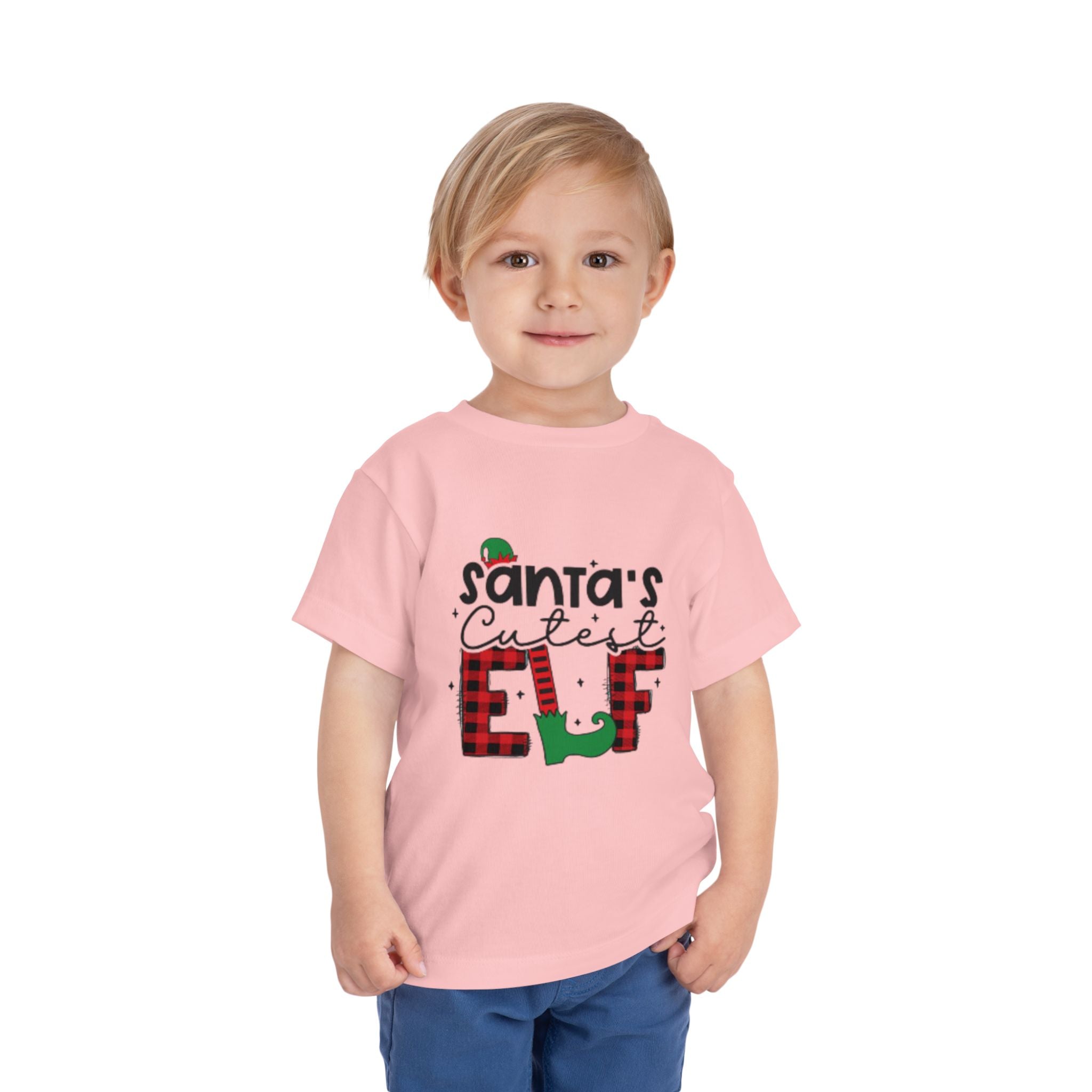 Santa's Cutest Elf Toddler Tee, Holiday Shirt, Christmas Clothing, Kids Apparel, Festive Gift, Elf T-Shirt