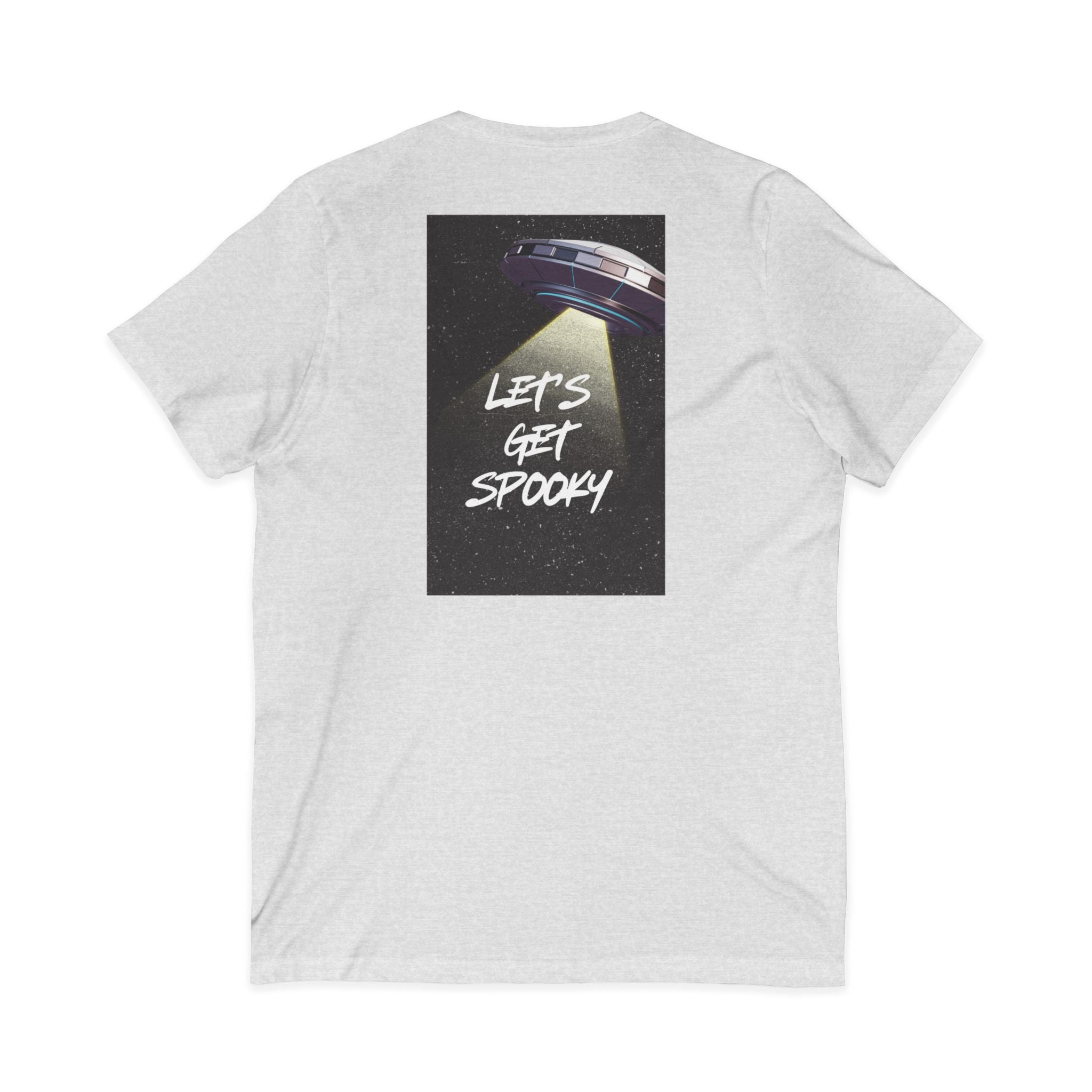 Interstellar V-Neck Tee, Unisex Graphic Tee, Spooky UFO Shirt, Space Lover Gift, Halloween T-Shirt