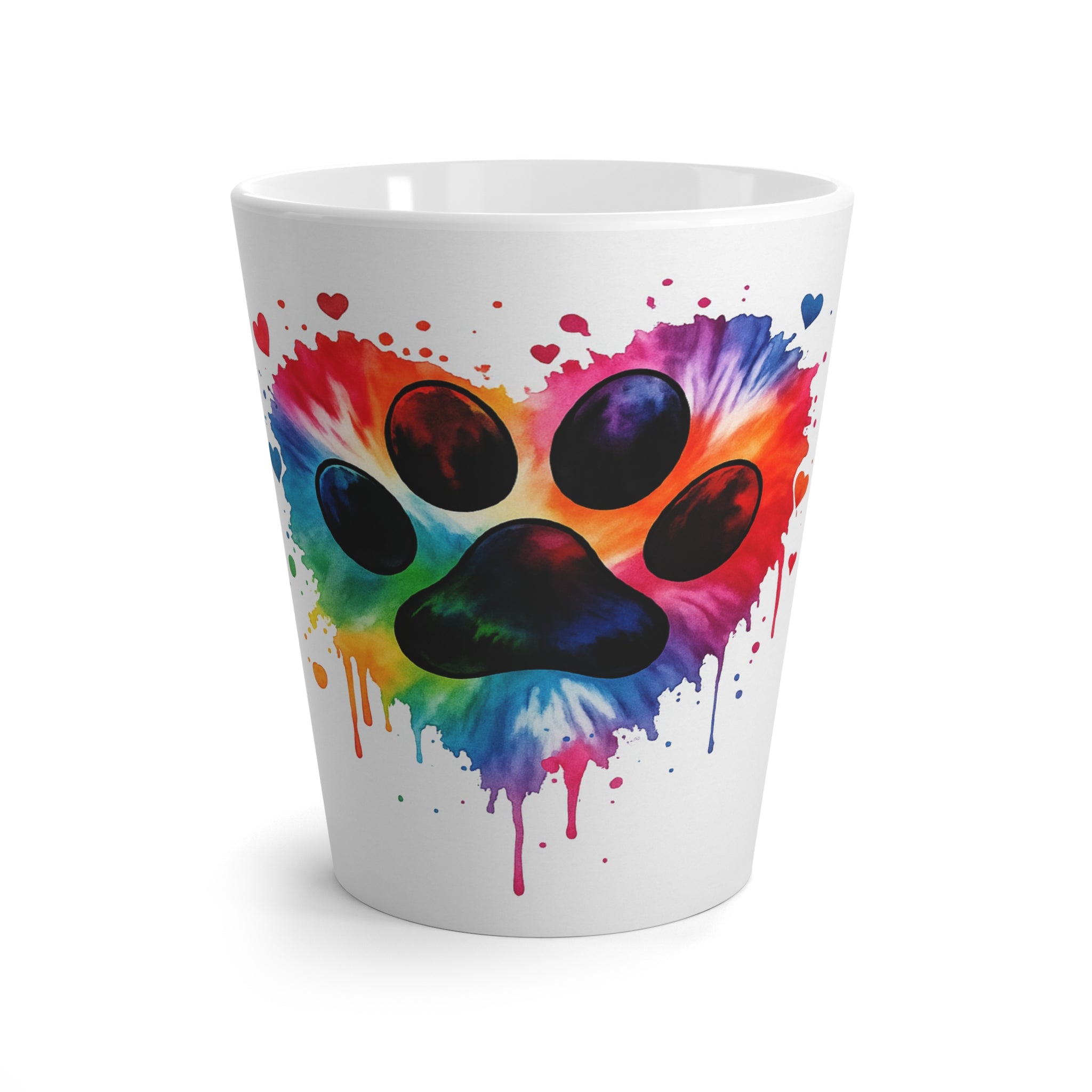 Colorful Paw Print Latte Mug - Perfect Gift for Dog Lovers, Pet Owners, Animal Enthusiasts, Coffee Lovers, and Home Decor