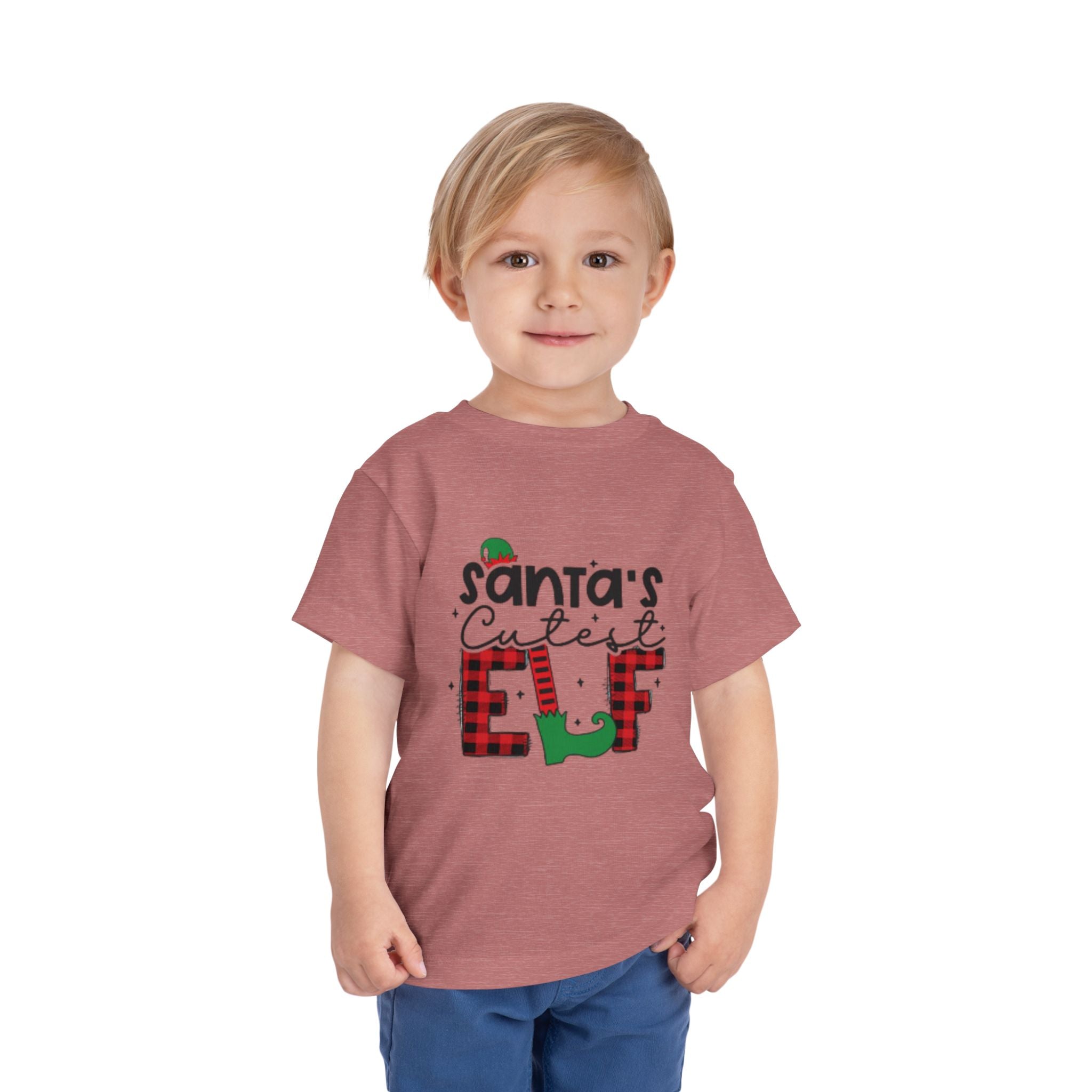 Santa's Cutest Elf Toddler Tee, Holiday Shirt, Christmas Clothing, Kids Apparel, Festive Gift, Elf T-Shirt
