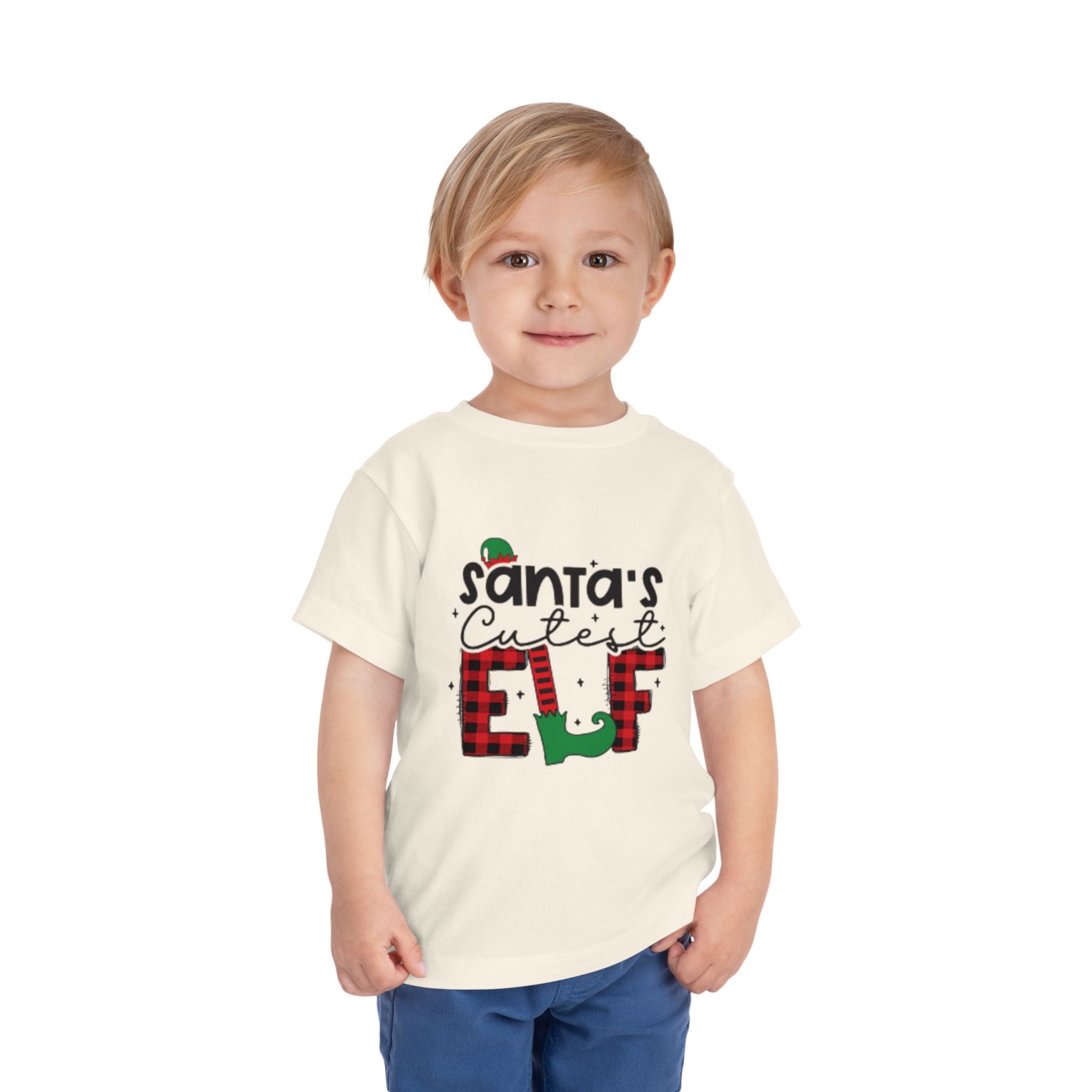 Santa's Cutest Elf Toddler Tee, Holiday Shirt, Christmas Clothing, Kids Apparel, Festive Gift, Elf T-Shirt