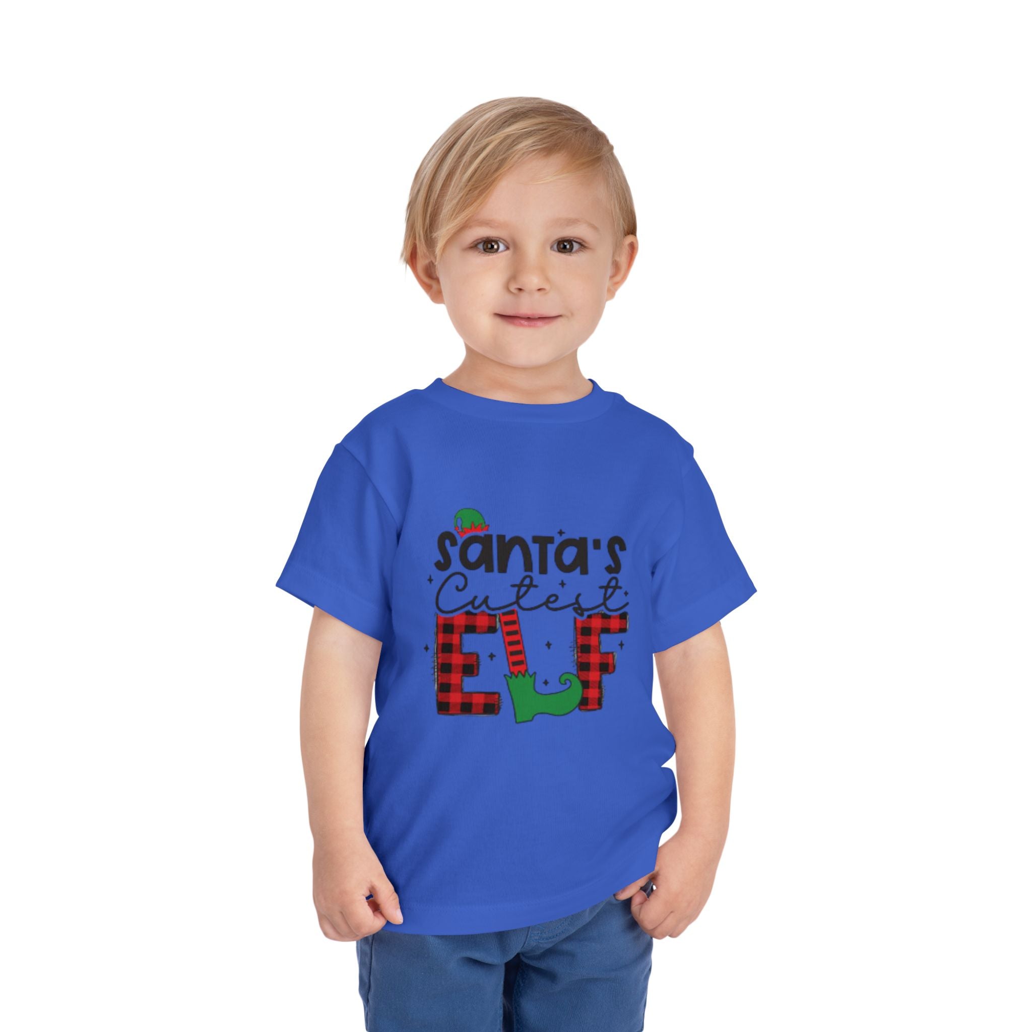 Santa's Cutest Elf Toddler Tee, Holiday Shirt, Christmas Clothing, Kids Apparel, Festive Gift, Elf T-Shirt