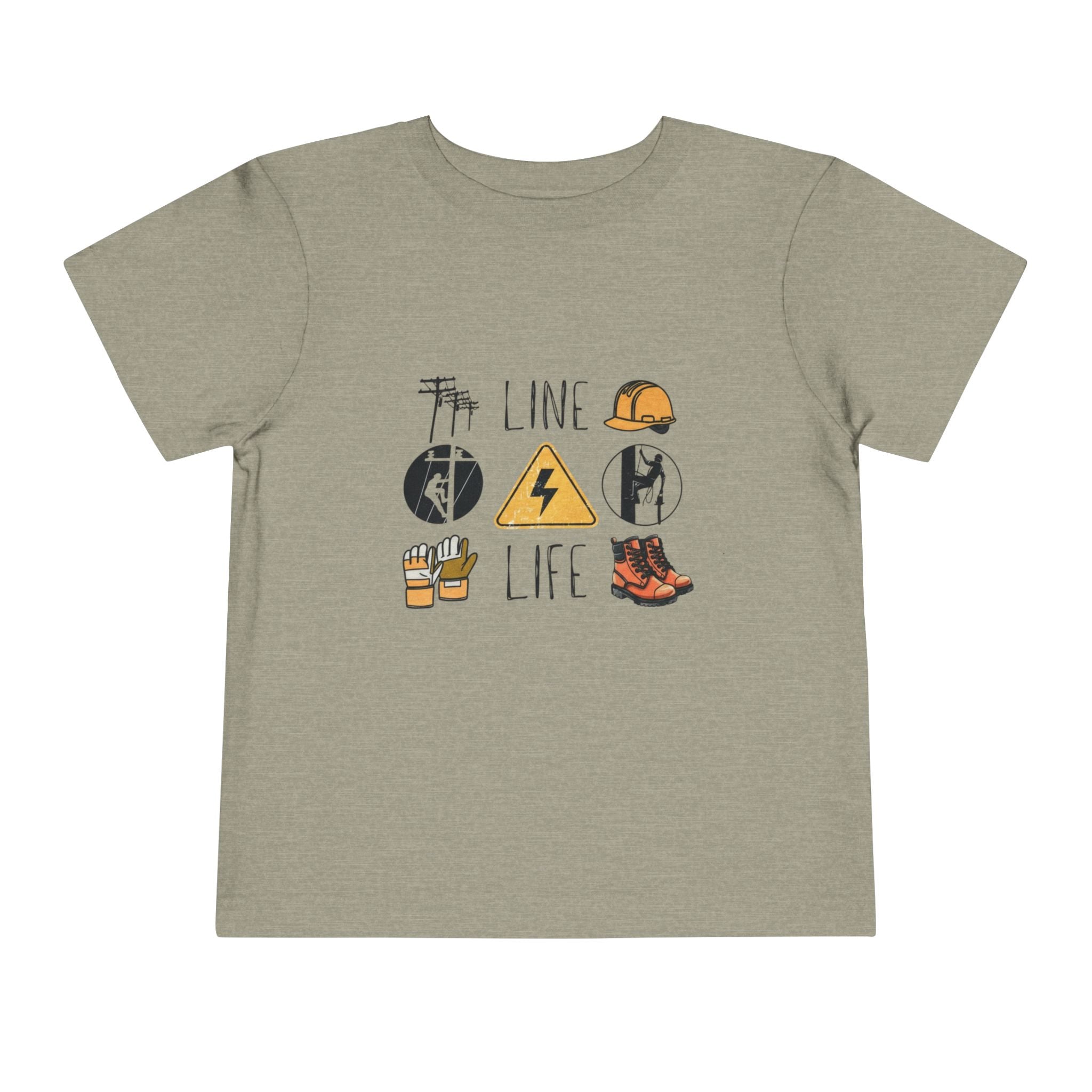 Toddler Line Life Tee, Kids Safety Shirt, Construction Theme, Funny Work Tee, Unique Gift for Boys, Personalized Toddler Apparel