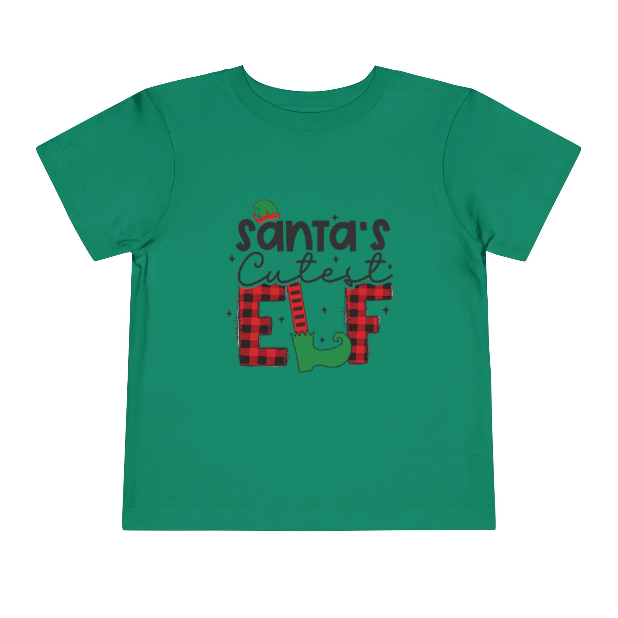 Santa's Cutest Elf Toddler Tee, Holiday Shirt, Christmas Clothing, Kids Apparel, Festive Gift, Elf T-Shirt