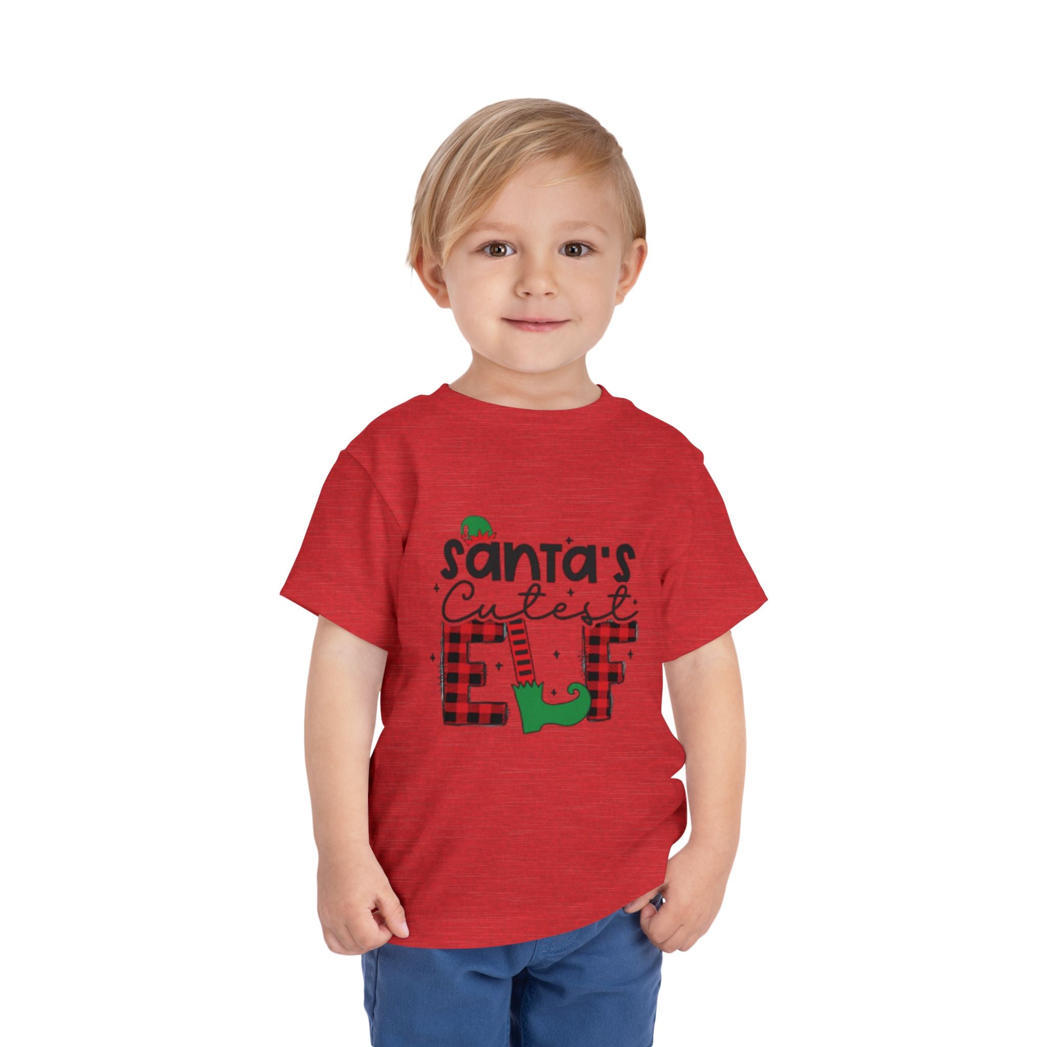 Santa's Cutest Elf Toddler Tee, Holiday Shirt, Christmas Clothing, Kids Apparel, Festive Gift, Elf T-Shirt