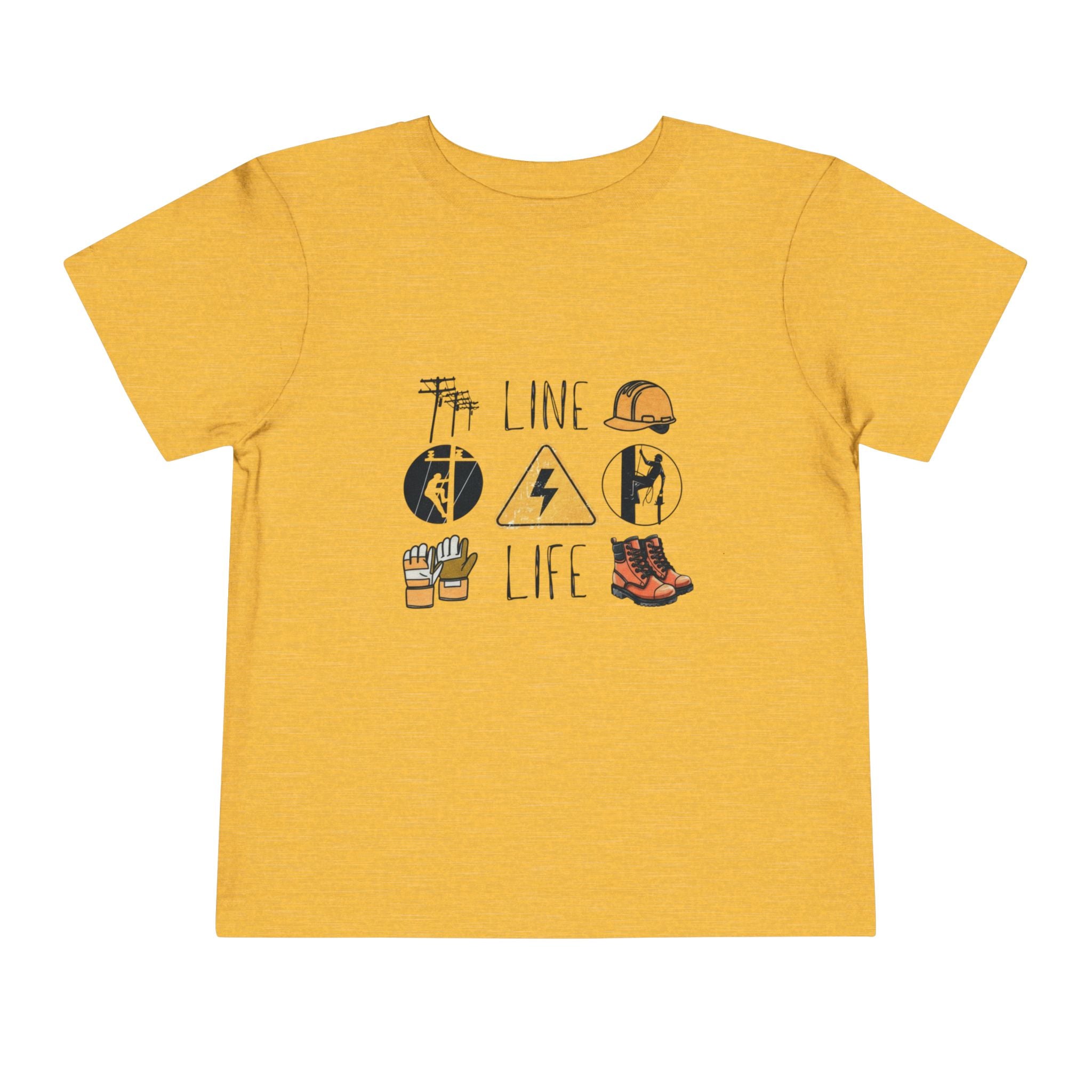 Toddler Line Life Tee, Kids Safety Shirt, Construction Theme, Funny Work Tee, Unique Gift for Boys, Personalized Toddler Apparel