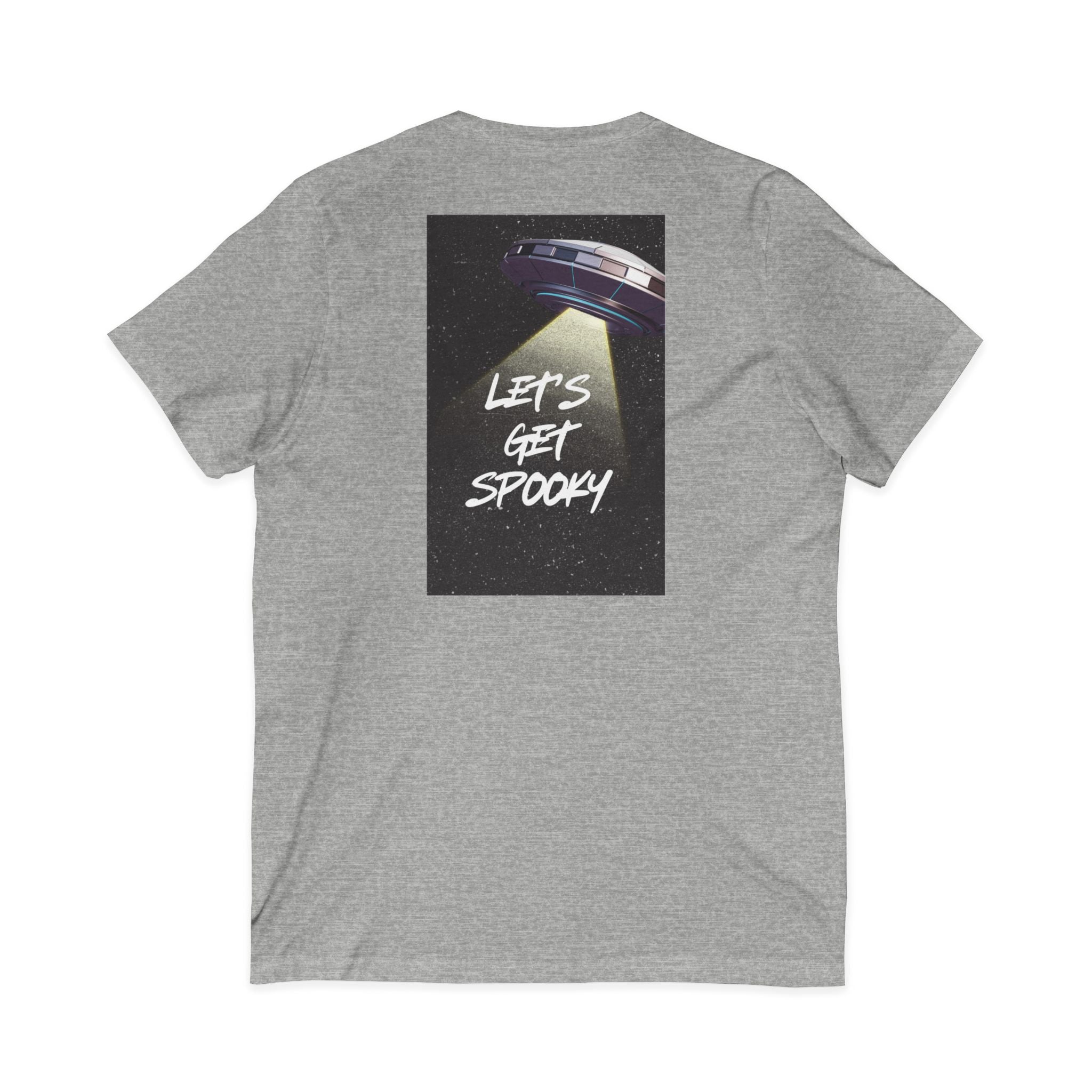 Interstellar V-Neck Tee, Unisex Graphic Tee, Spooky UFO Shirt, Space Lover Gift, Halloween T-Shirt