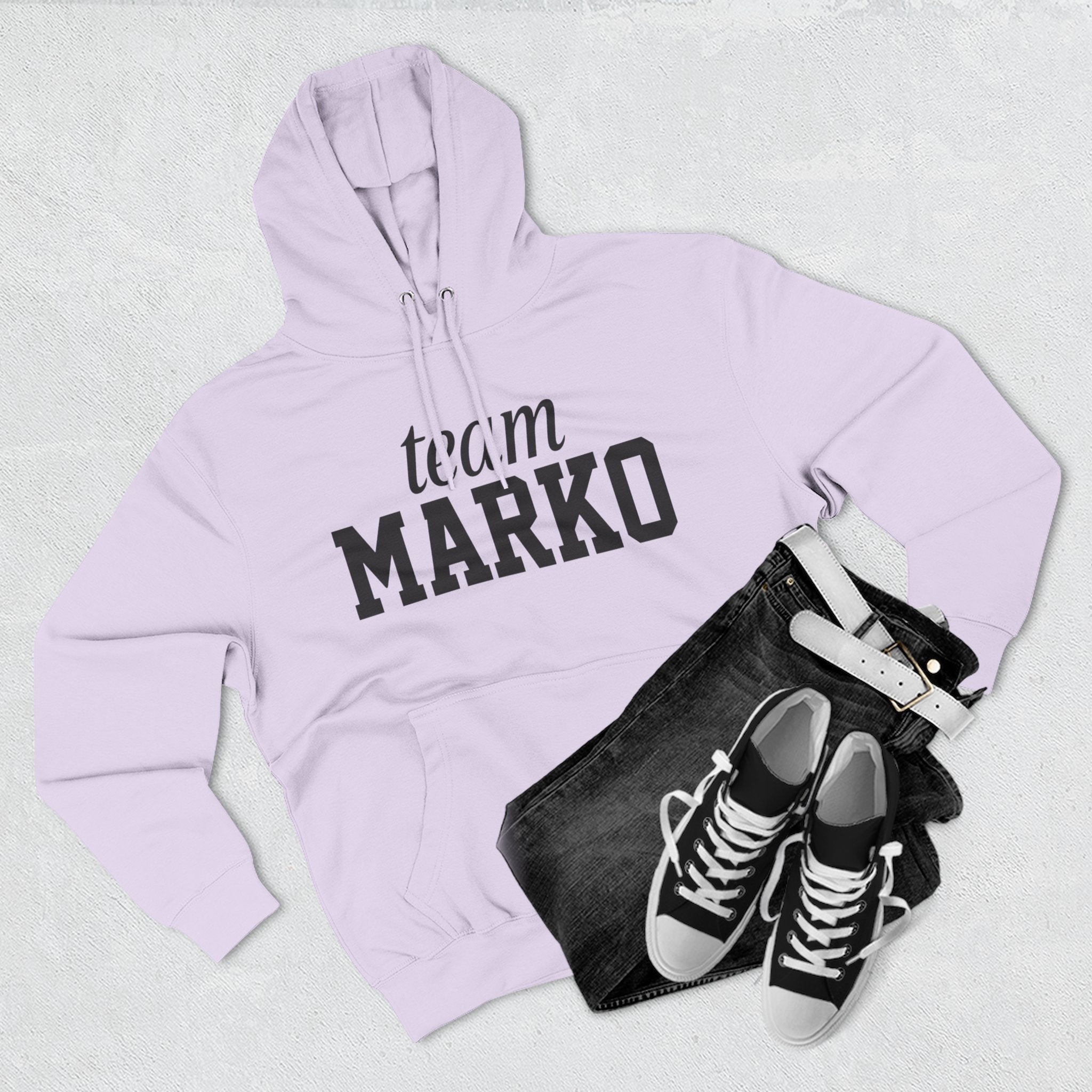 Team Marko Hoodie, Personalized Fleece Sweatshirt, Gift for Sports Fans, Casual Wear, Gym Outfit, Custom Hoodie