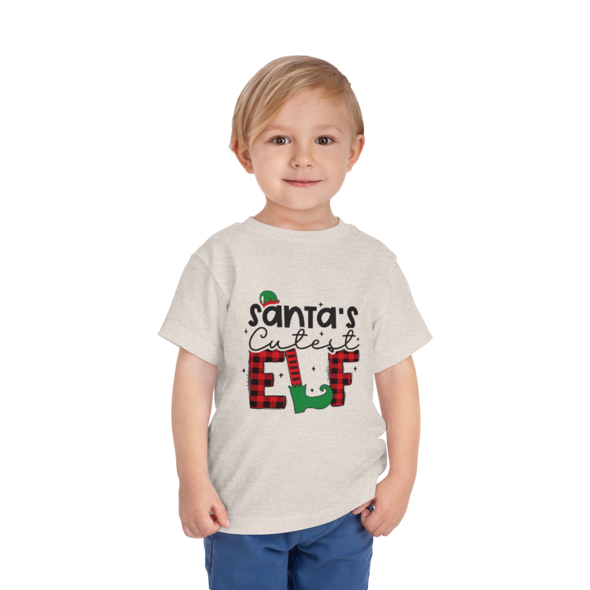 Santa's Cutest Elf Toddler Tee, Holiday Shirt, Christmas Clothing, Kids Apparel, Festive Gift, Elf T-Shirt