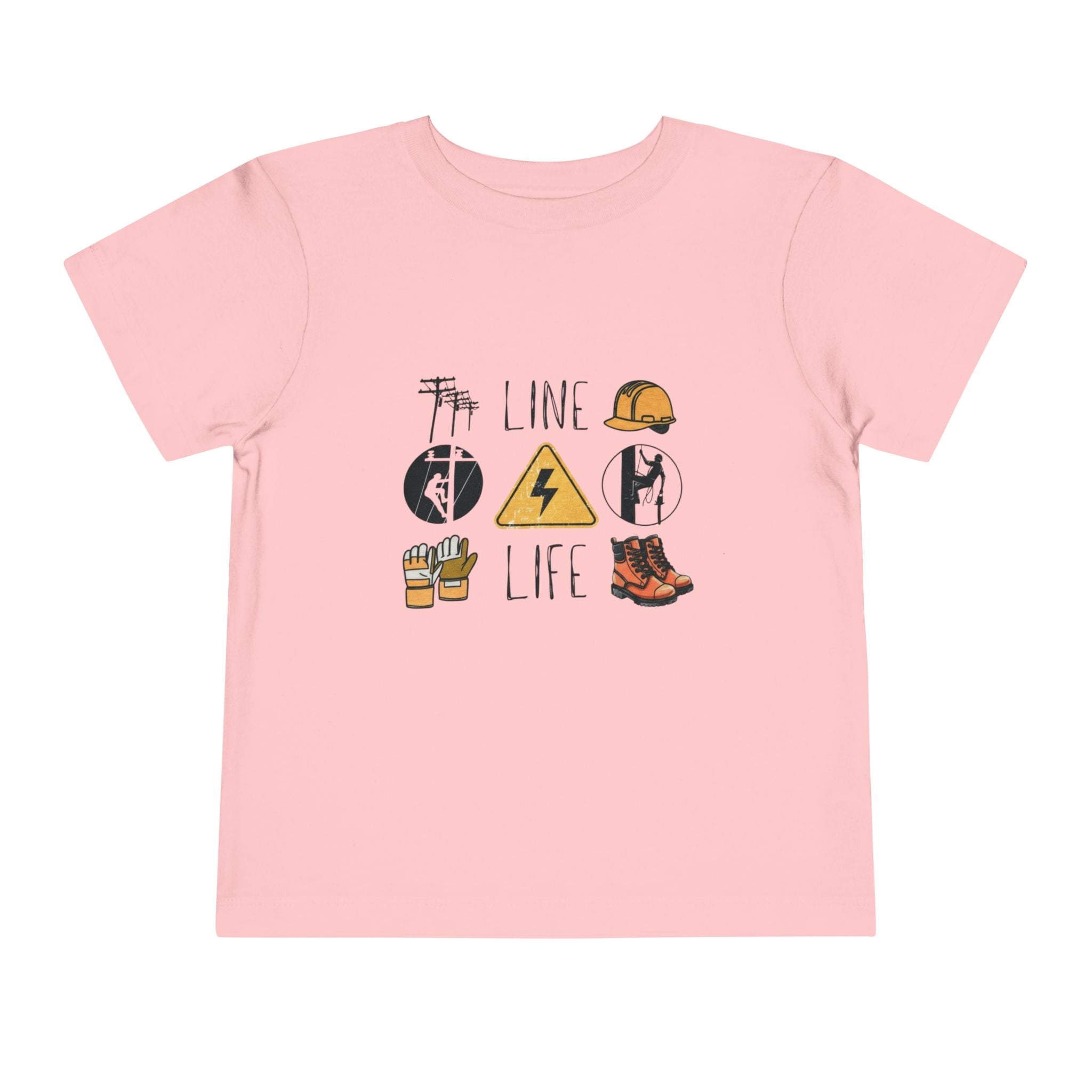 Toddler Line Life Tee, Kids Safety Shirt, Construction Theme, Funny Work Tee, Unique Gift for Boys, Personalized Toddler Apparel