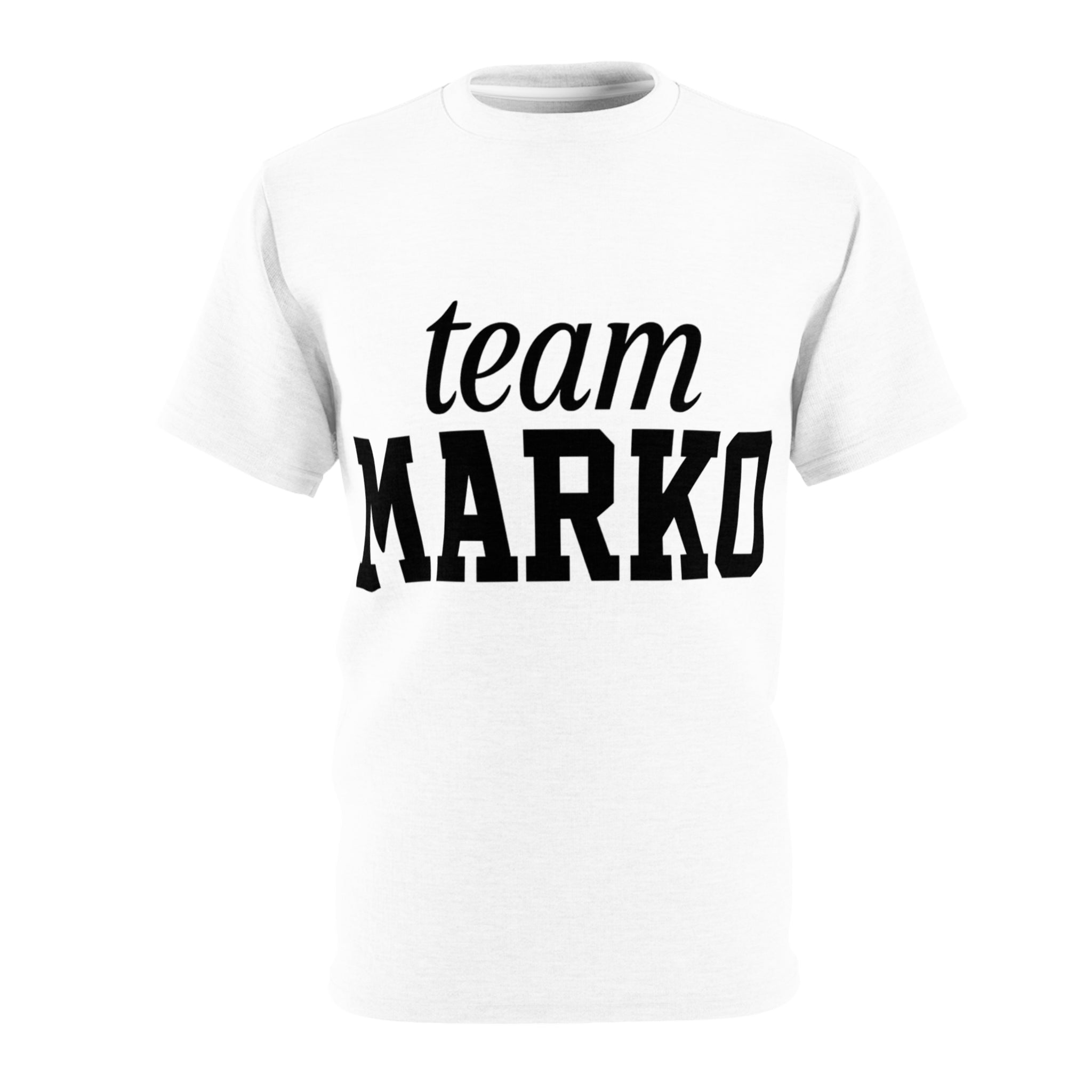 Team Marko Unisex Cut & Sew Tee, Custom Graphic Tee for Sports, Family Events, Birthday Gifts, Team Spirit Wear