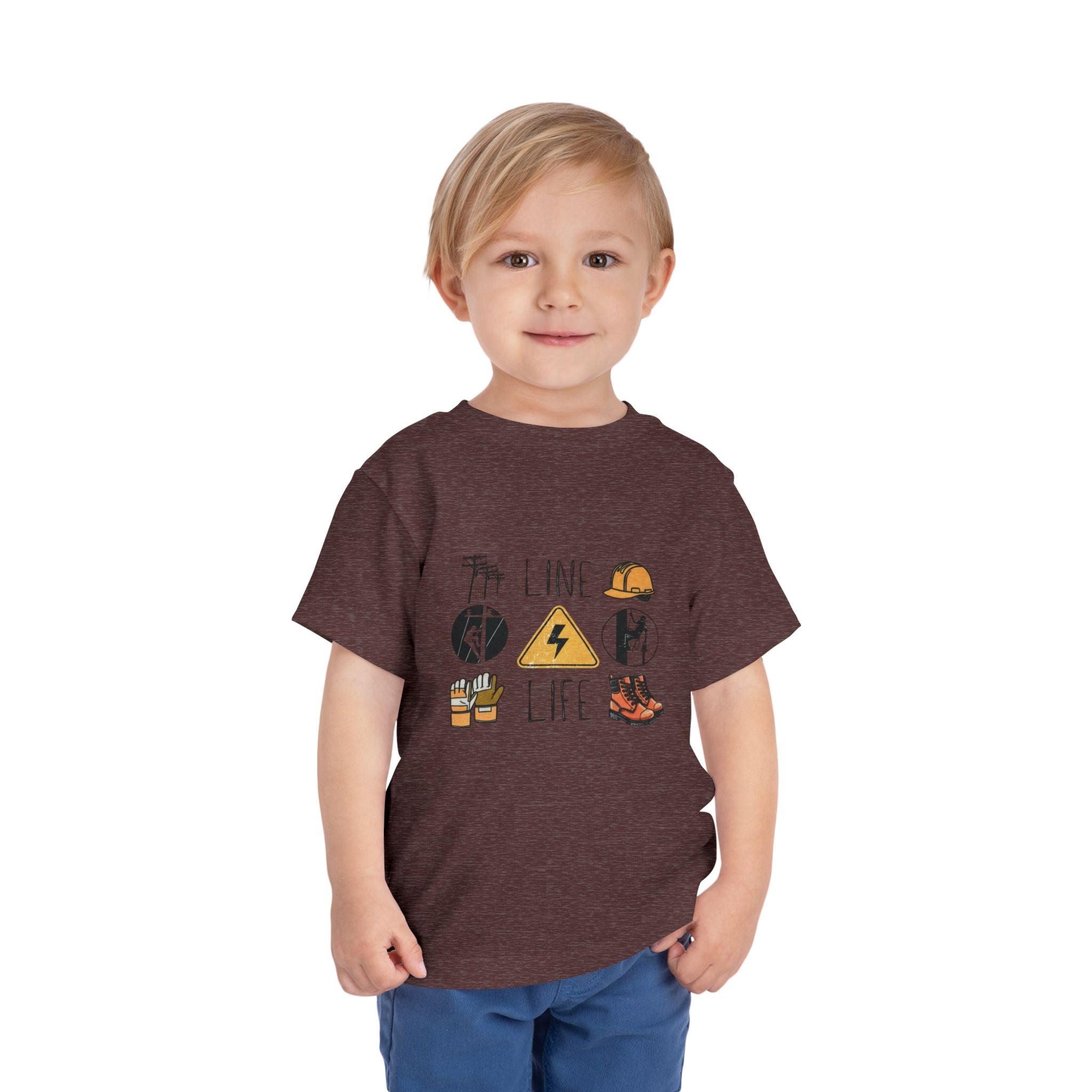 Toddler Line Life Tee, Kids Safety Shirt, Construction Theme, Funny Work Tee, Unique Gift for Boys, Personalized Toddler Apparel