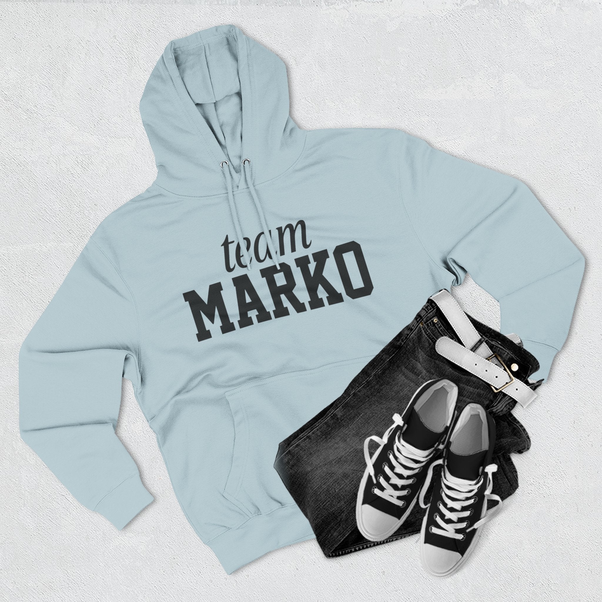 Team Marko Hoodie, Personalized Fleece Sweatshirt, Gift for Sports Fans, Casual Wear, Gym Outfit, Custom Hoodie
