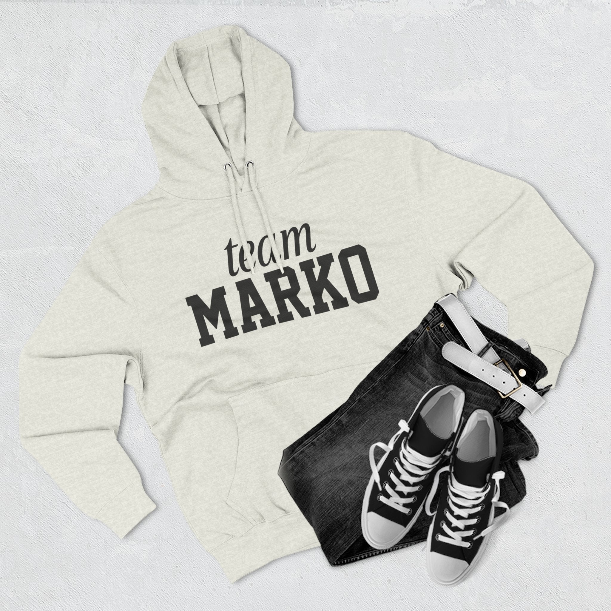 Team Marko Hoodie, Personalized Fleece Sweatshirt, Gift for Sports Fans, Casual Wear, Gym Outfit, Custom Hoodie