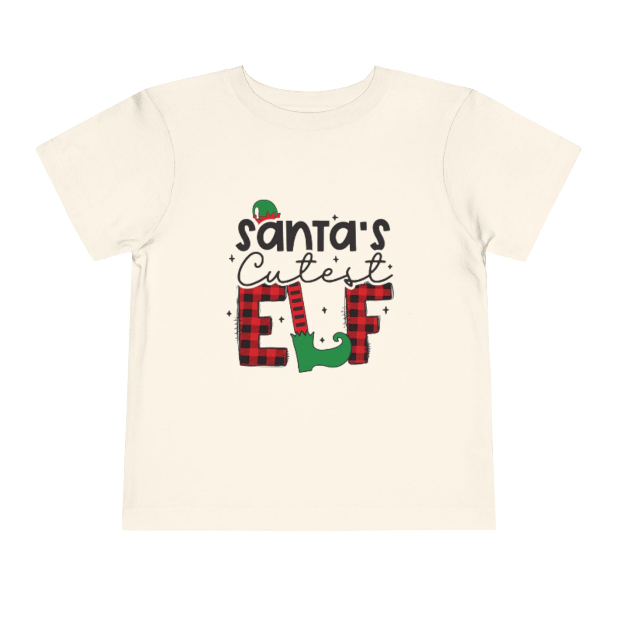 Santa's Cutest Elf Toddler Tee, Holiday Shirt, Christmas Clothing, Kids Apparel, Festive Gift, Elf T-Shirt