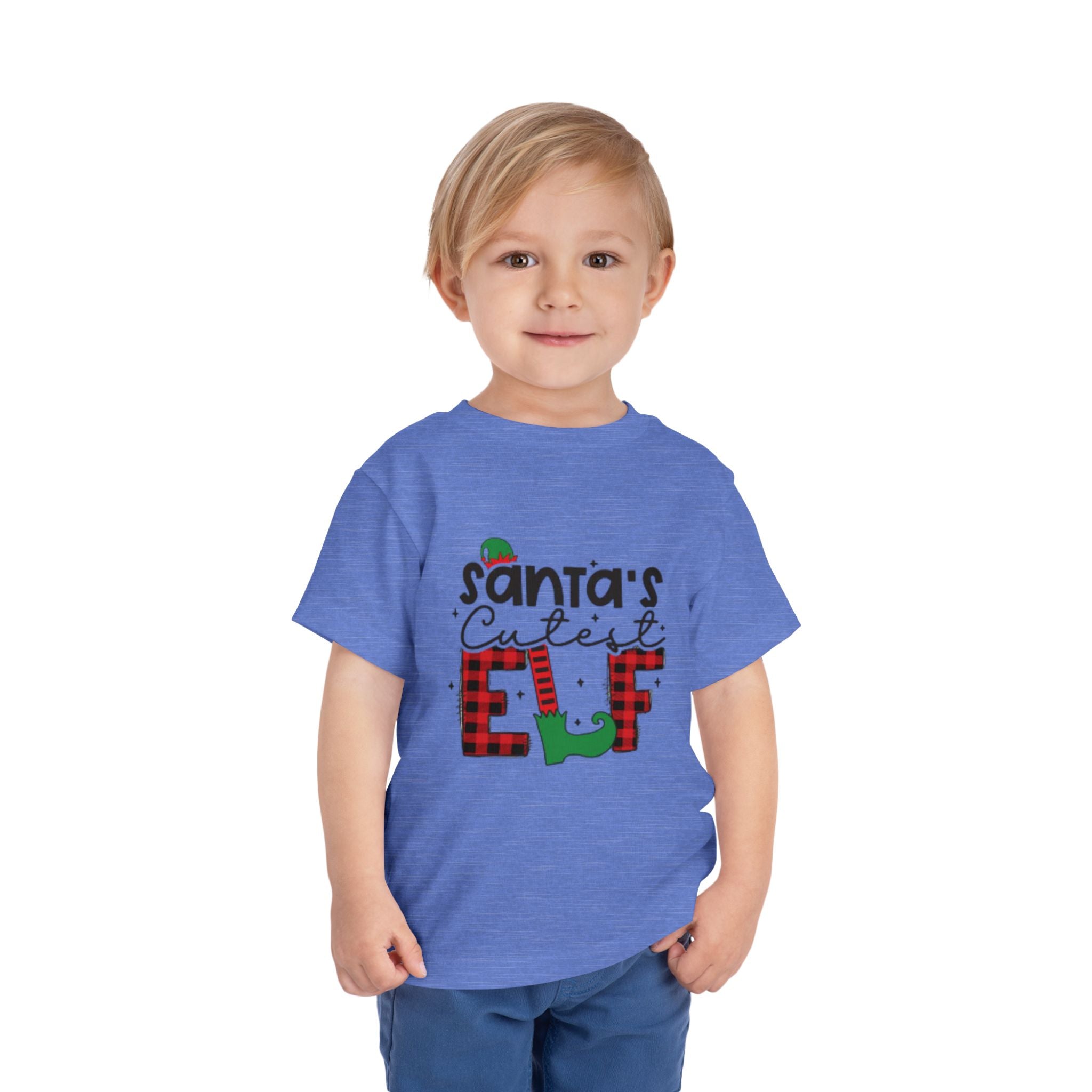 Santa's Cutest Elf Toddler Tee, Holiday Shirt, Christmas Clothing, Kids Apparel, Festive Gift, Elf T-Shirt