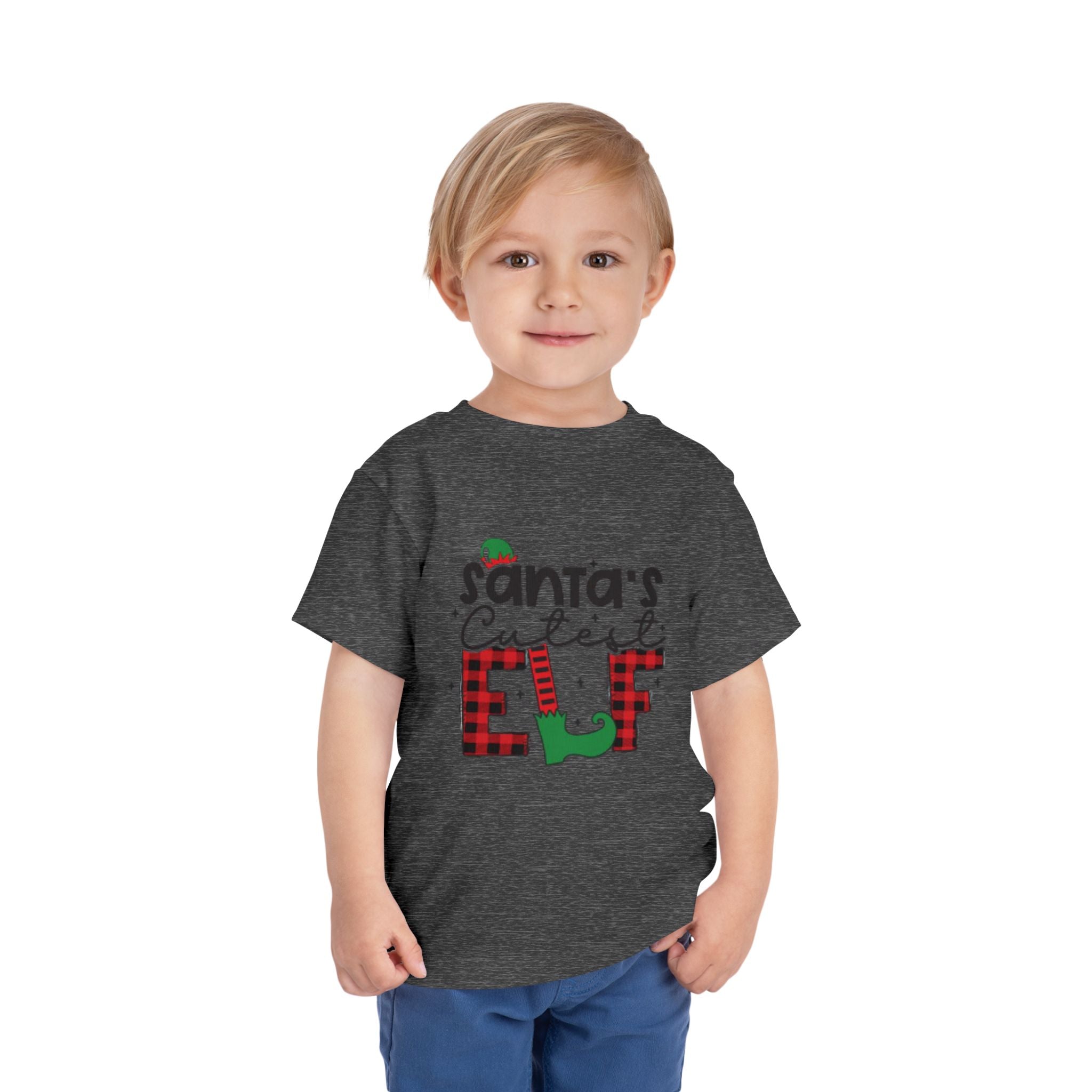 Santa's Cutest Elf Toddler Tee, Holiday Shirt, Christmas Clothing, Kids Apparel, Festive Gift, Elf T-Shirt