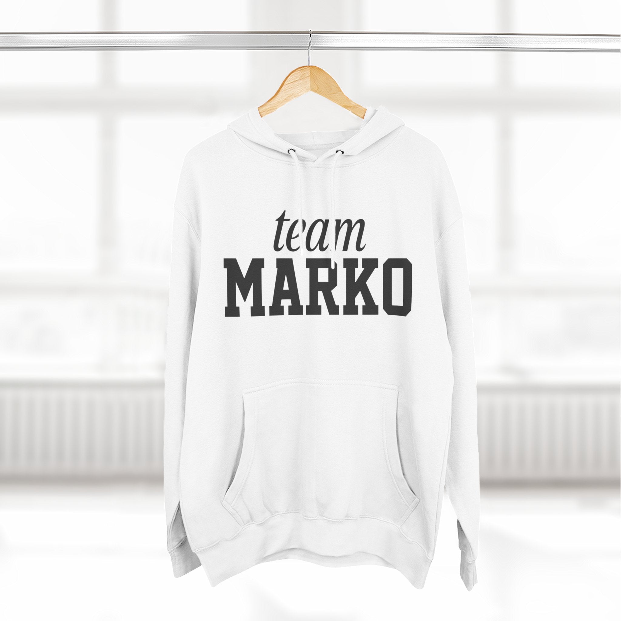 Team Marko Hoodie, Personalized Fleece Sweatshirt, Gift for Sports Fans, Casual Wear, Gym Outfit, Custom Hoodie