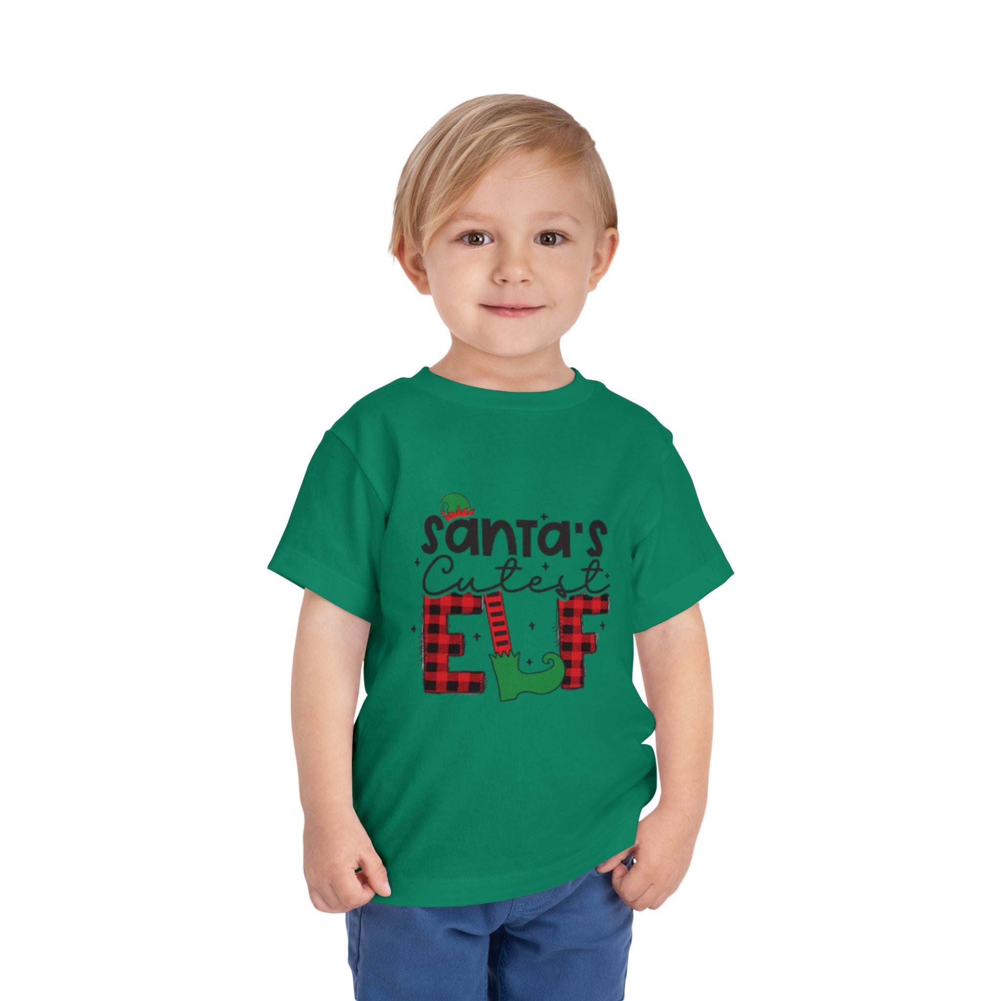 Santa's Cutest Elf Toddler Tee, Holiday Shirt, Christmas Clothing, Kids Apparel, Festive Gift, Elf T-Shirt
