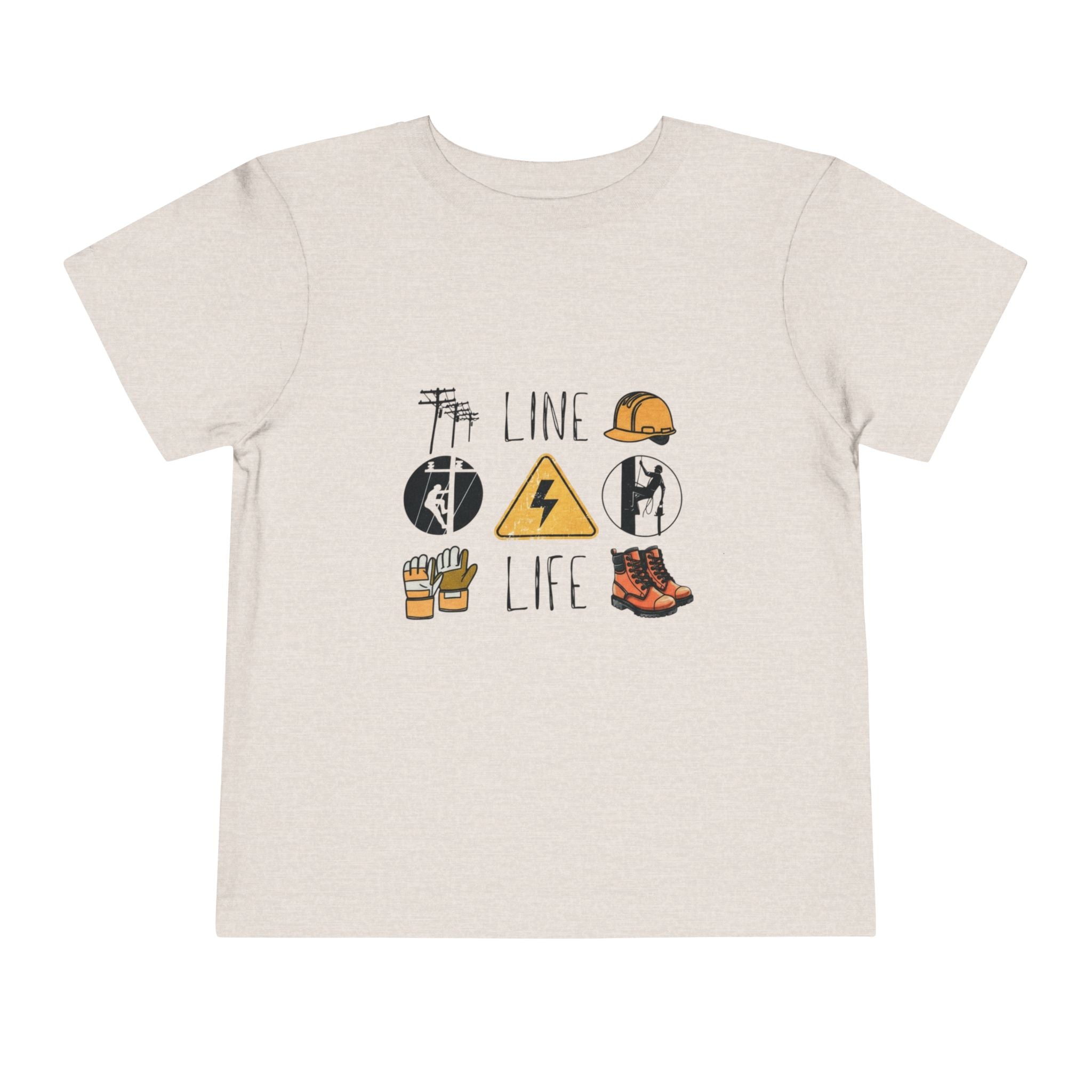 Toddler Line Life Tee, Kids Safety Shirt, Construction Theme, Funny Work Tee, Unique Gift for Boys, Personalized Toddler Apparel