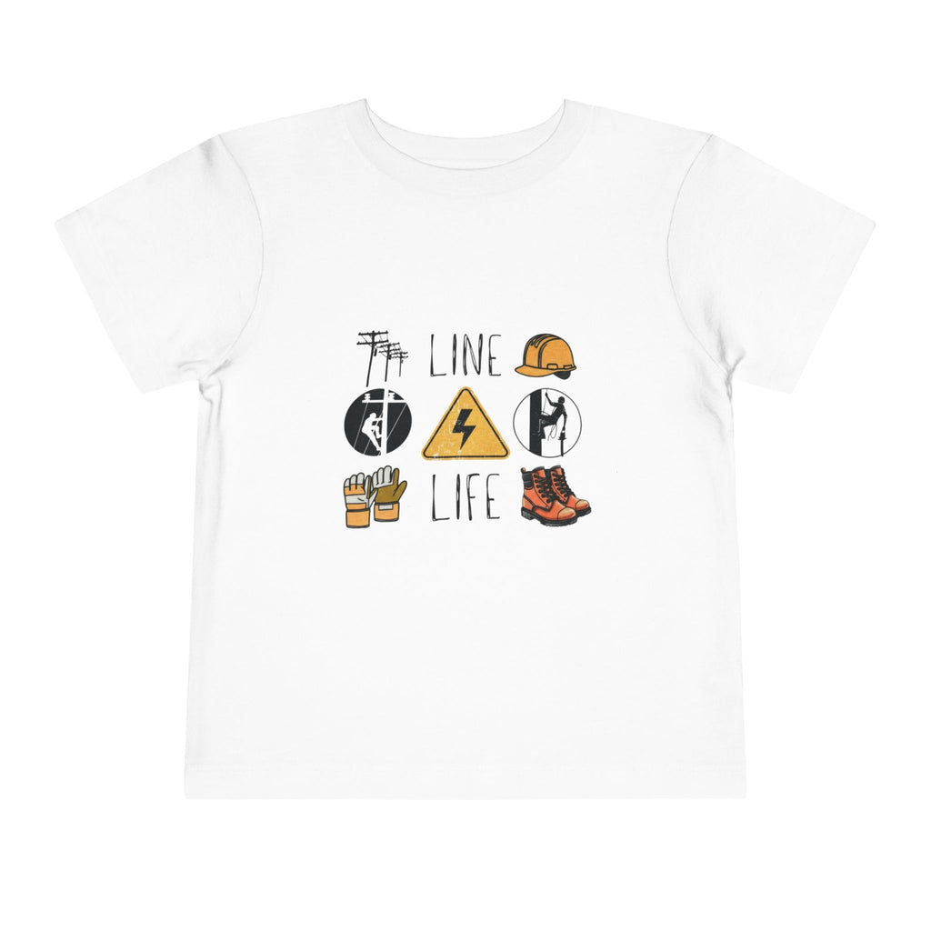Toddler Line Life Tee, Kids Safety Shirt, Construction Theme, Funny Work Tee, Unique Gift for Boys, Personalized Toddler Apparel