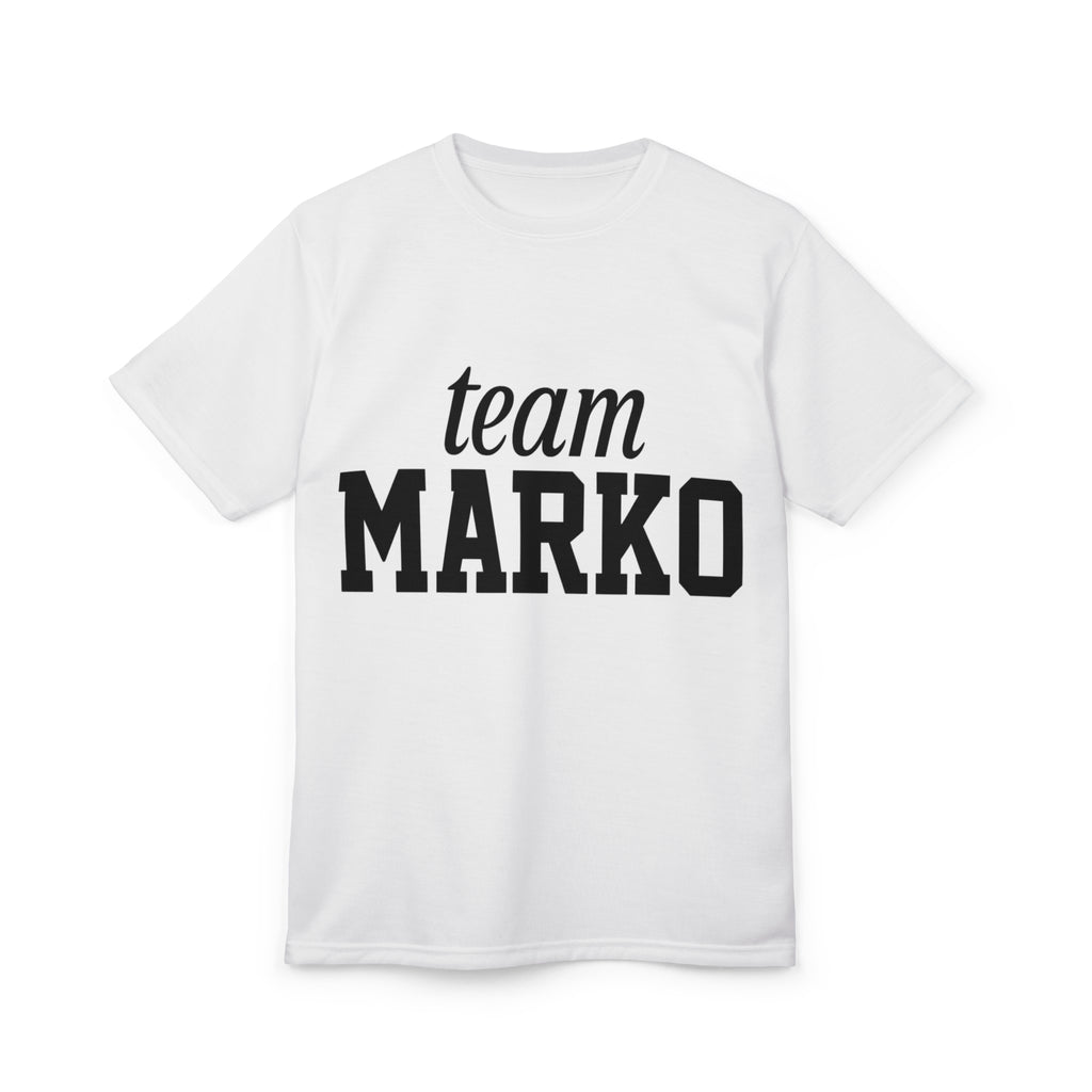 Team Marko Unisex Cut & Sew Tee, Custom Graphic Tee for Sports, Family Events, Birthday Gifts, Team Spirit Wear