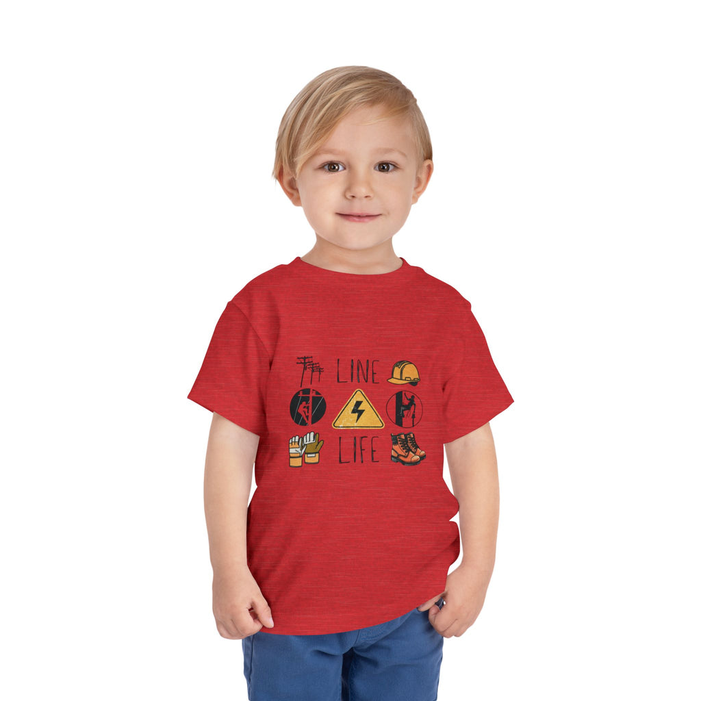 Toddler Line Life Tee, Kids Safety Shirt, Construction Theme, Funny Work Tee, Unique Gift for Boys, Personalized Toddler Apparel