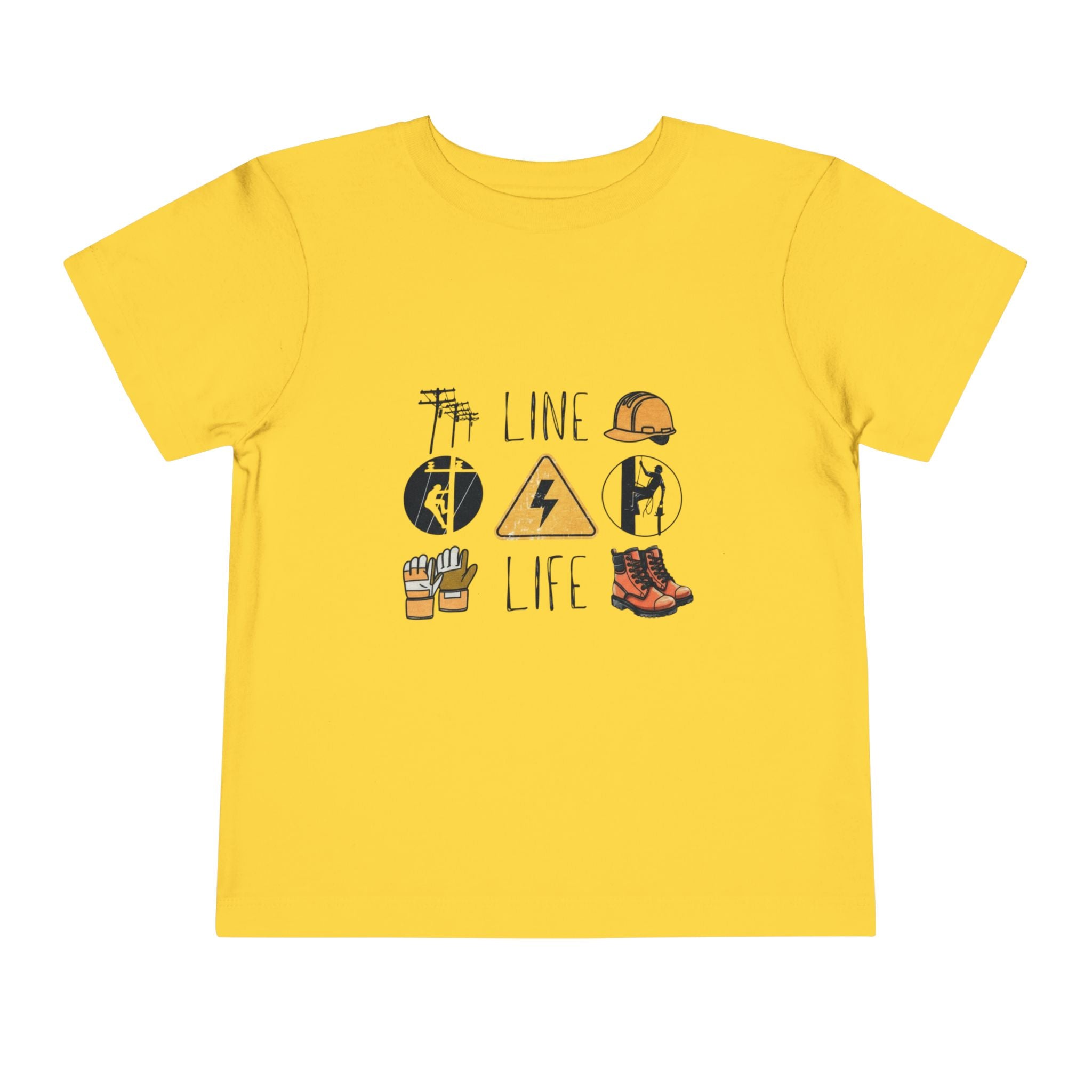 Toddler Line Life Tee, Kids Safety Shirt, Construction Theme, Funny Work Tee, Unique Gift for Boys, Personalized Toddler Apparel