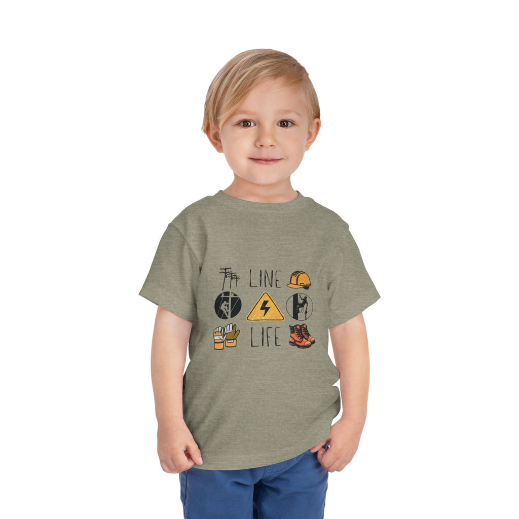 Toddler Line Life Tee, Kids Safety Shirt, Construction Theme, Funny Work Tee, Unique Gift for Boys, Personalized Toddler Apparel