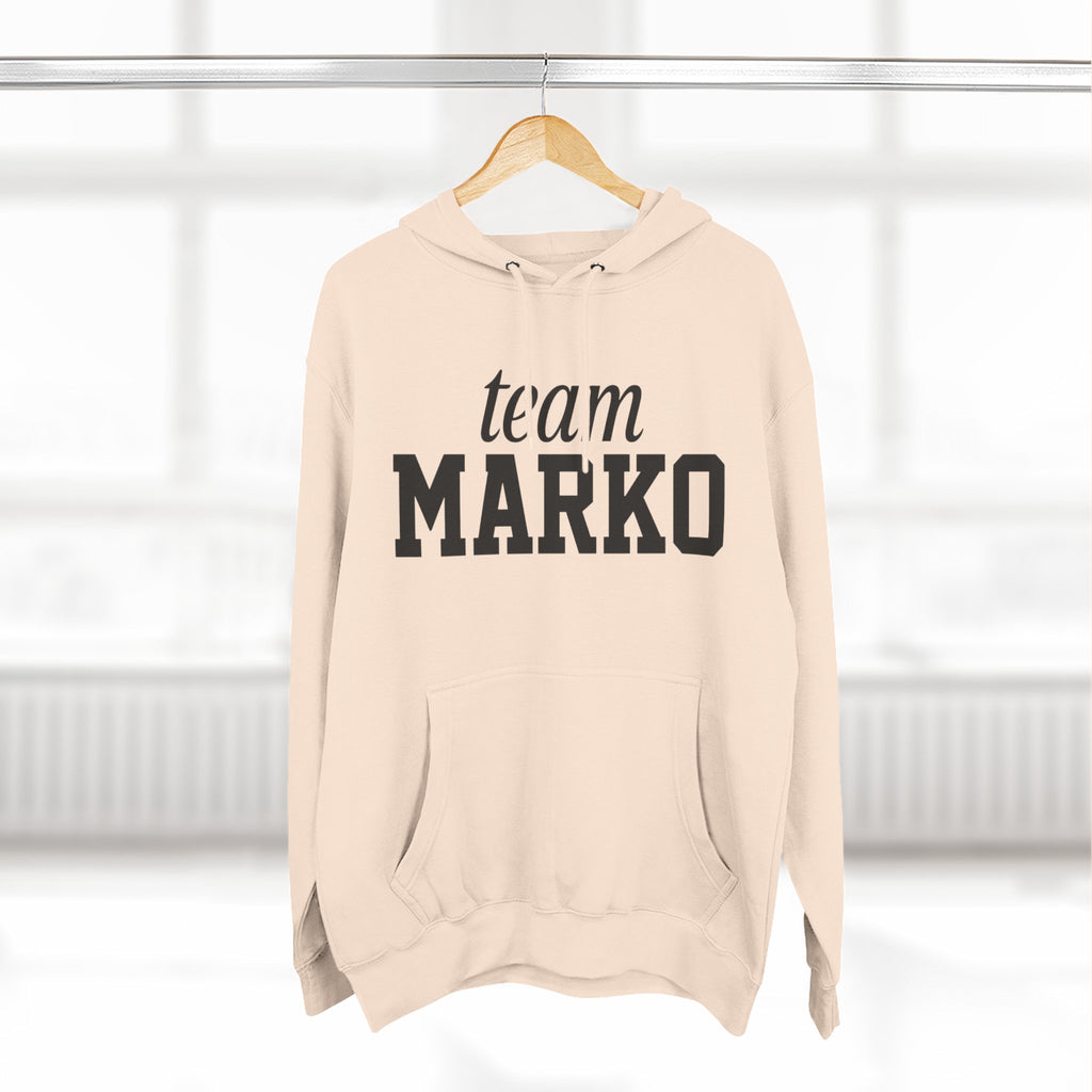 Team Marko Hoodie, Personalized Fleece Sweatshirt, Gift for Sports Fans, Casual Wear, Gym Outfit, Custom Hoodie