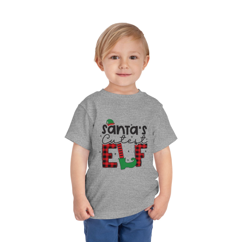 Santa's Cutest Elf Toddler Tee, Holiday Shirt, Christmas Clothing, Kids Apparel, Festive Gift, Elf T-Shirt