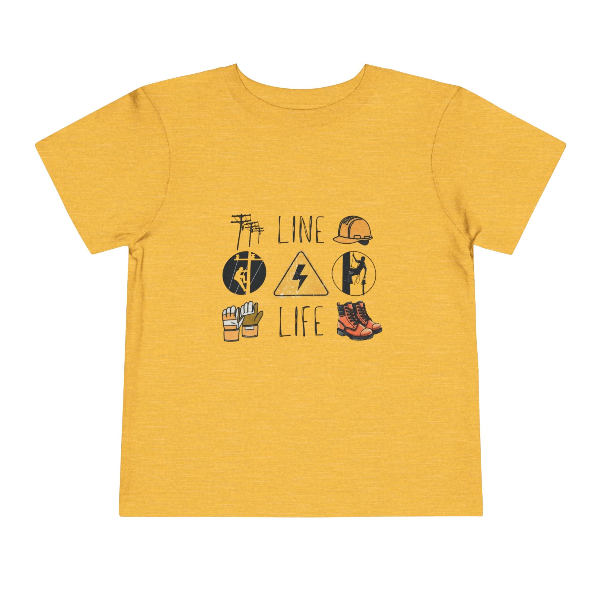 Toddler Line Life Tee, Kids Safety Shirt, Construction Theme, Funny Work Tee, Unique Gift for Boys, Personalized Toddler Apparel