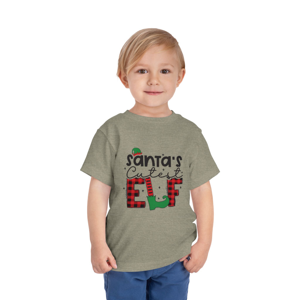Santa's Cutest Elf Toddler Tee, Holiday Shirt, Christmas Clothing, Kids Apparel, Festive Gift, Elf T-Shirt