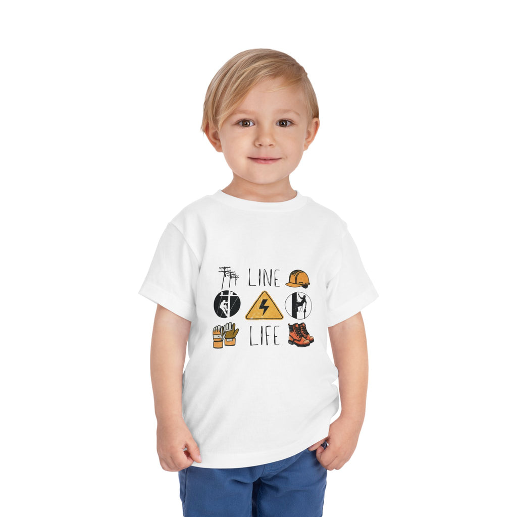 Toddler Line Life Tee, Kids Safety Shirt, Construction Theme, Funny Work Tee, Unique Gift for Boys, Personalized Toddler Apparel