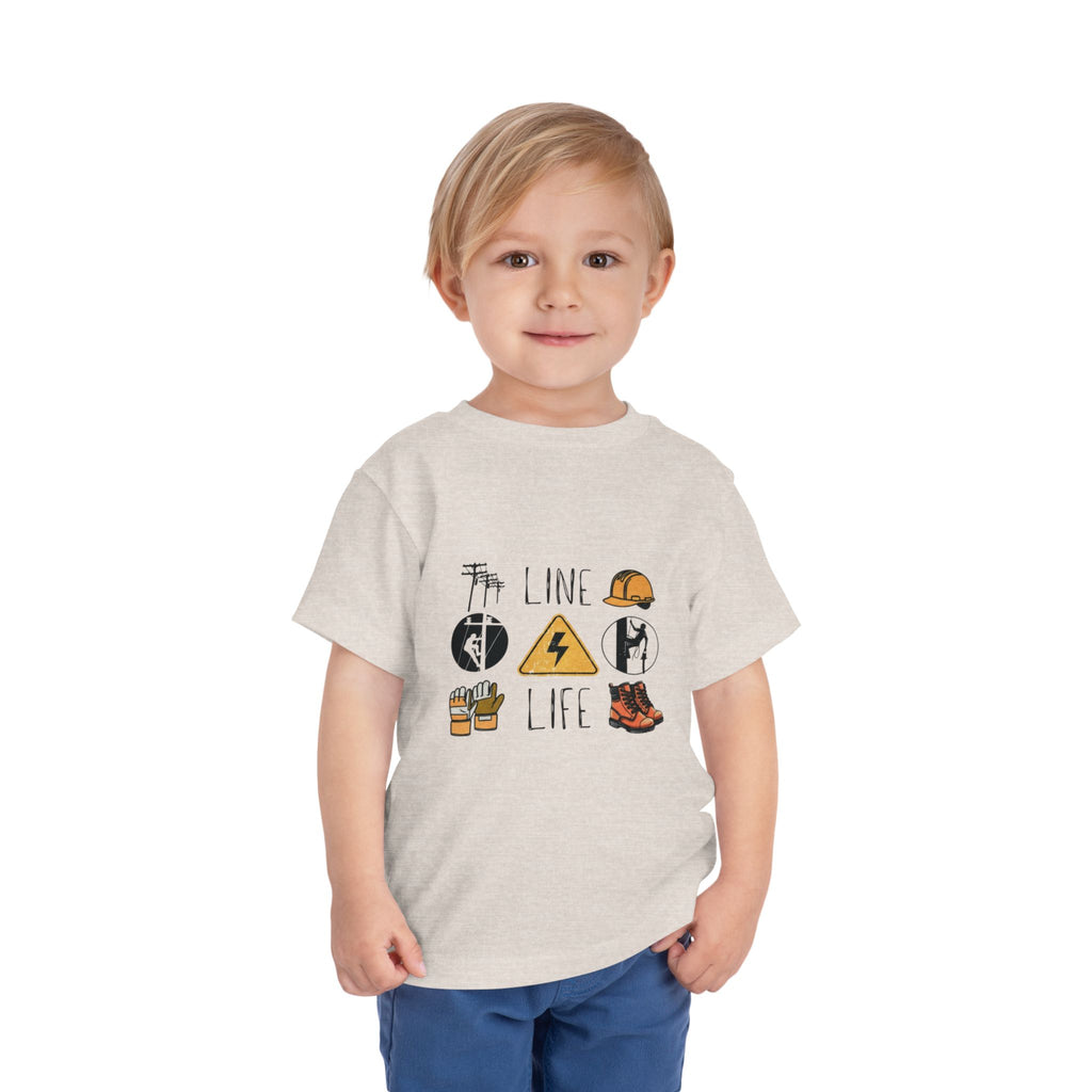 Toddler Line Life Tee, Kids Safety Shirt, Construction Theme, Funny Work Tee, Unique Gift for Boys, Personalized Toddler Apparel